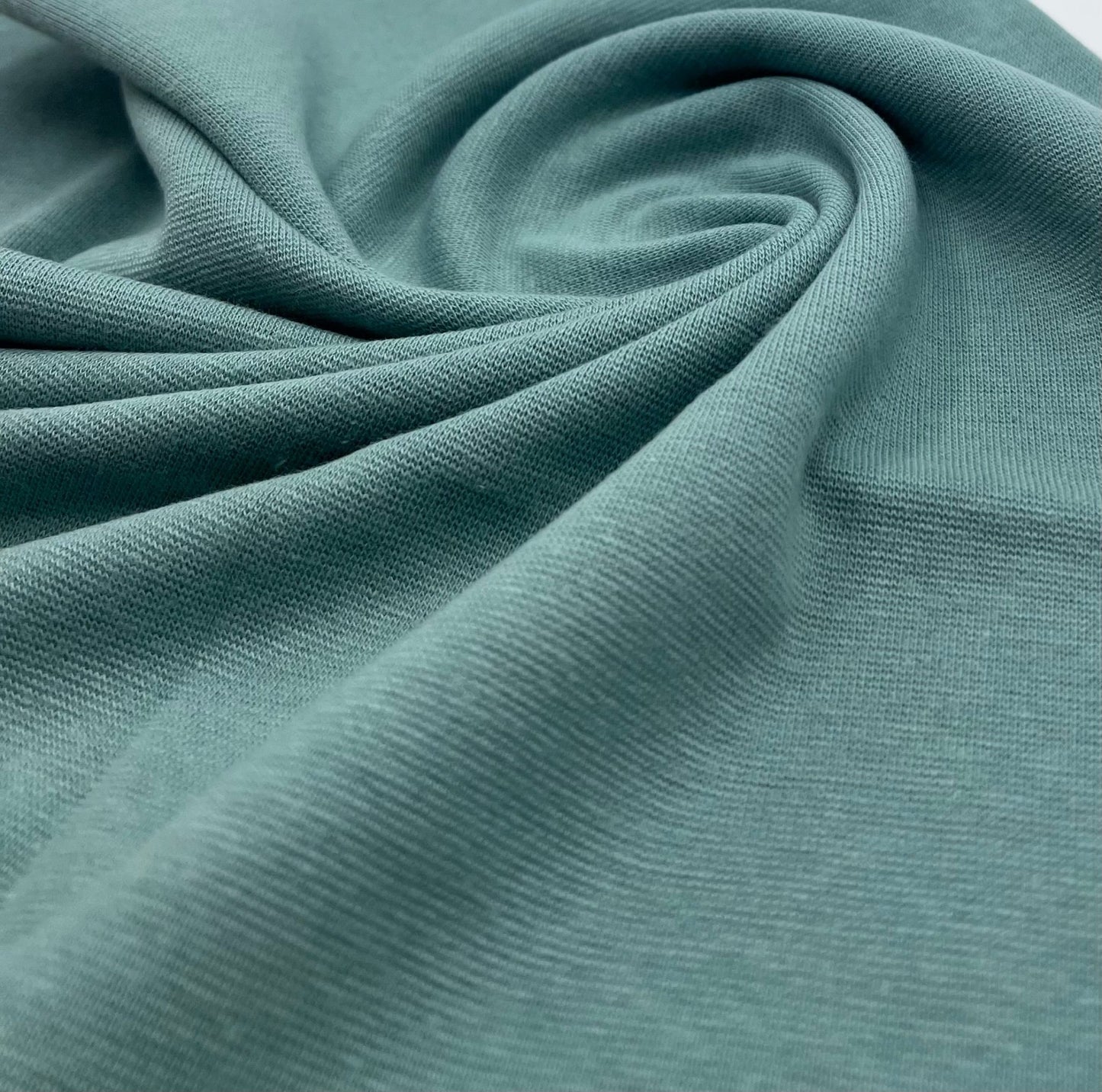 Sage Jersey Cuffing Ribbing Fabric 270 GSM Cotton Knit 70cm Wide - T9 Fabrics
