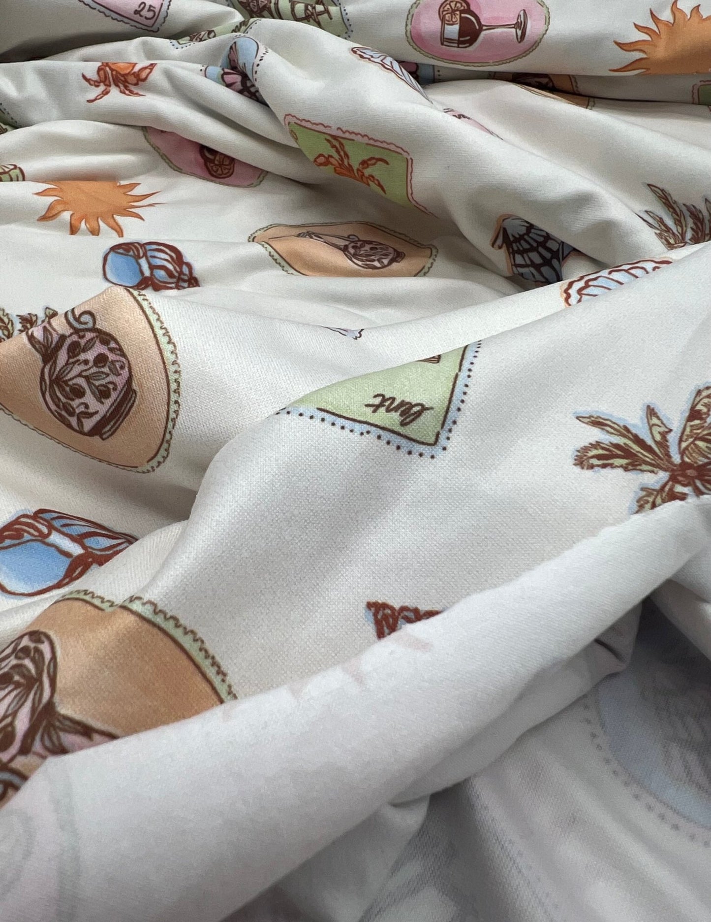 Seaside Super Soft Print Spun Poly Stretch Fabric - T9 Fabrics