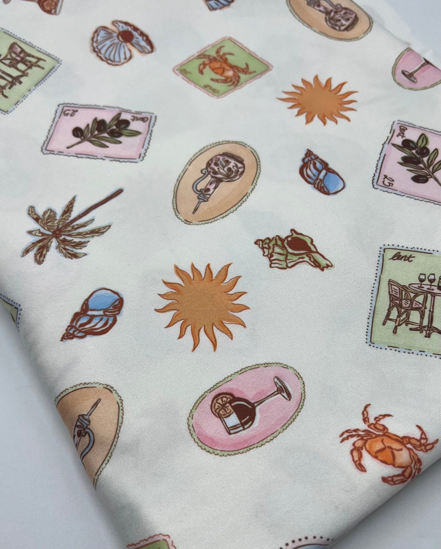 Seaside Super Soft Print Spun Poly Stretch Fabric - T9 Fabrics