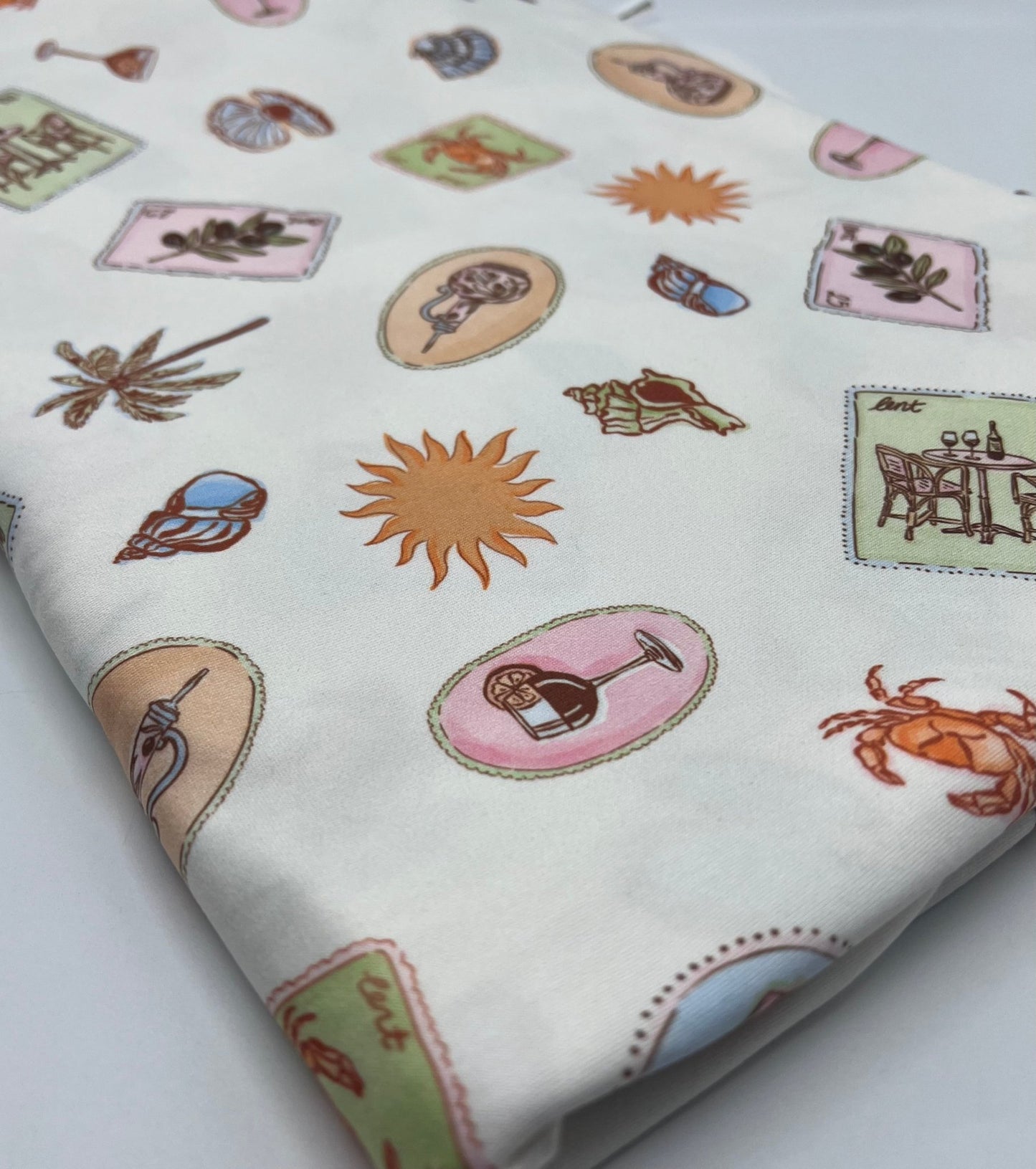 Seaside Super Soft Print Spun Poly Stretch Fabric - T9 Fabrics