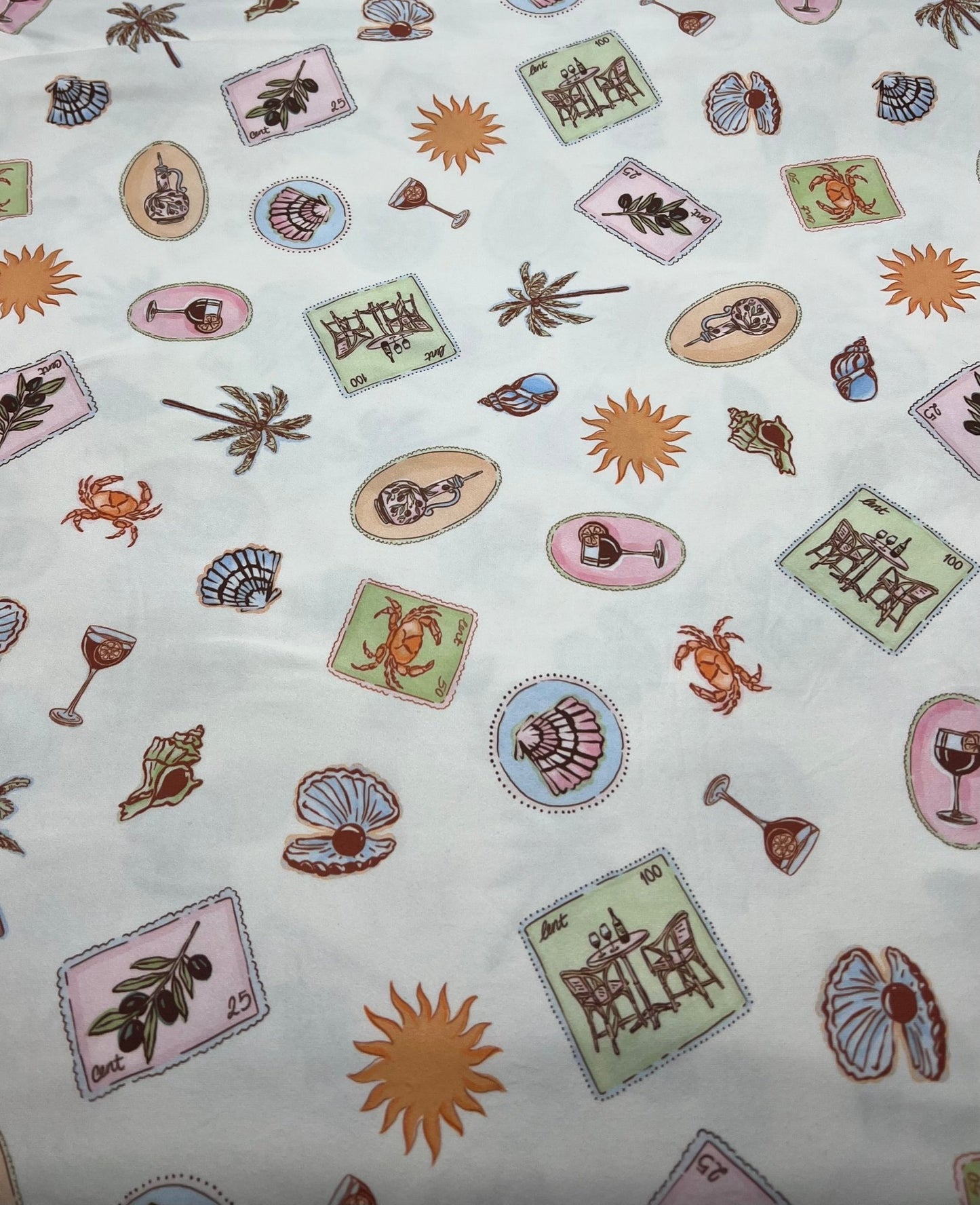 Seaside Super Soft Print Spun Poly Stretch Fabric - T9 Fabrics