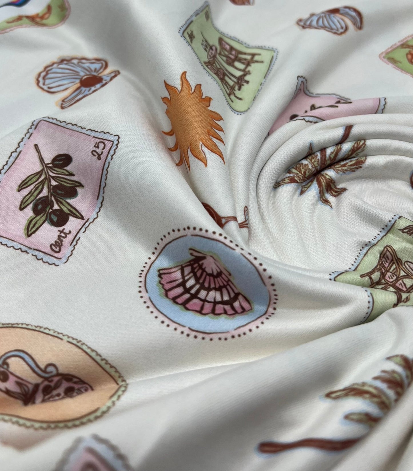 Seaside Super Soft Print Spun Poly Stretch Fabric - T9 Fabrics