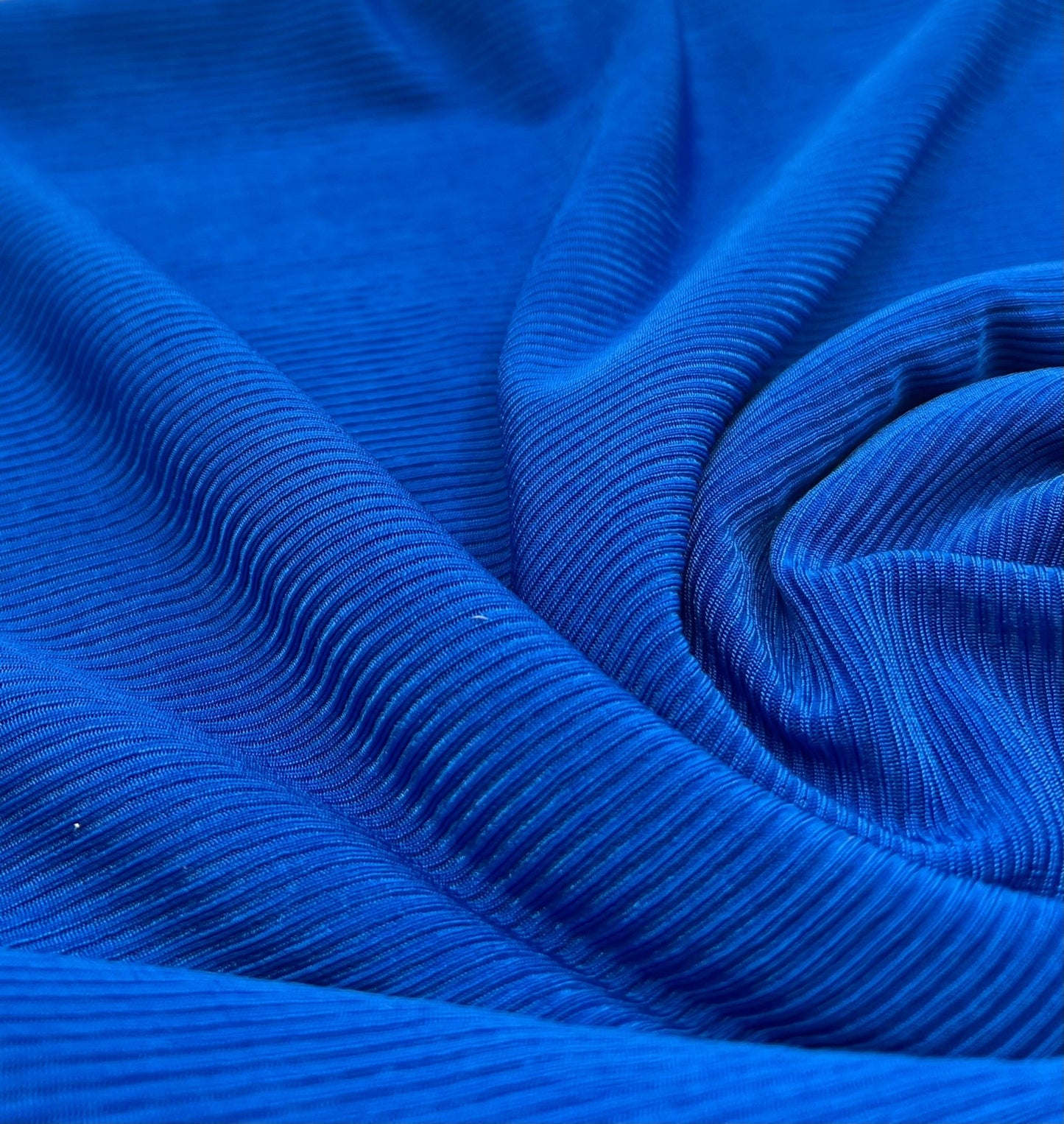 Shiny Blue 2X1 Fine Rib Stretch Fabric - T9 Fabrics