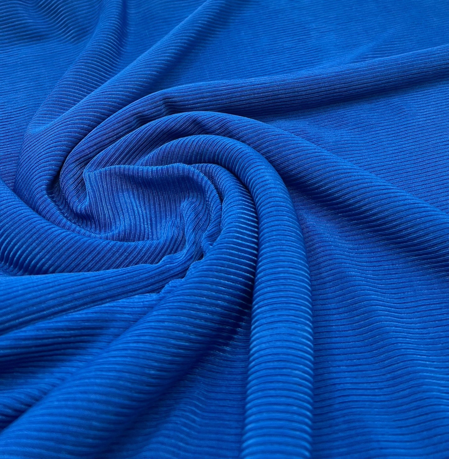 Shiny Blue 2X1 Fine Rib Stretch Fabric - T9 Fabrics