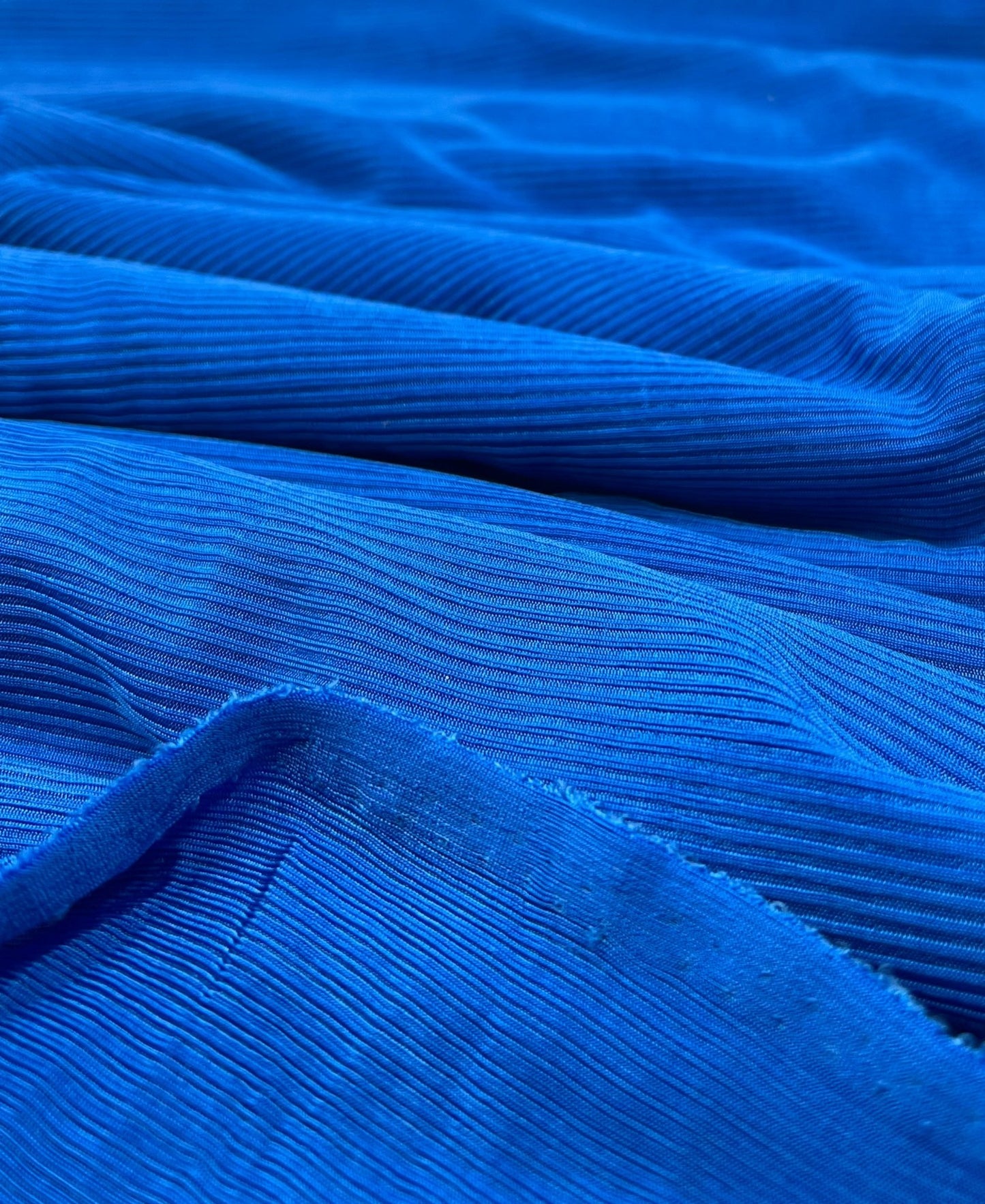 Shiny Blue 2X1 Fine Rib Stretch Fabric - T9 Fabrics