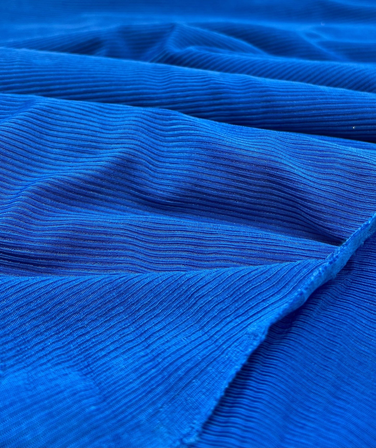 Shiny Blue 2X1 Fine Rib Stretch Fabric - T9 Fabrics