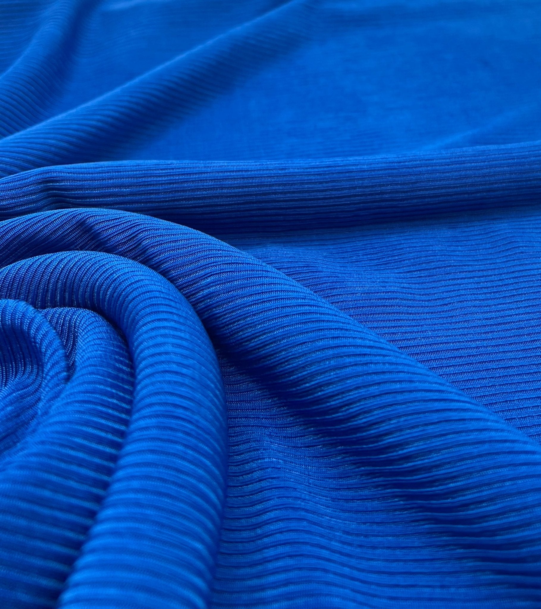 Shiny Blue 2X1 Fine Rib Stretch Fabric - T9 Fabrics