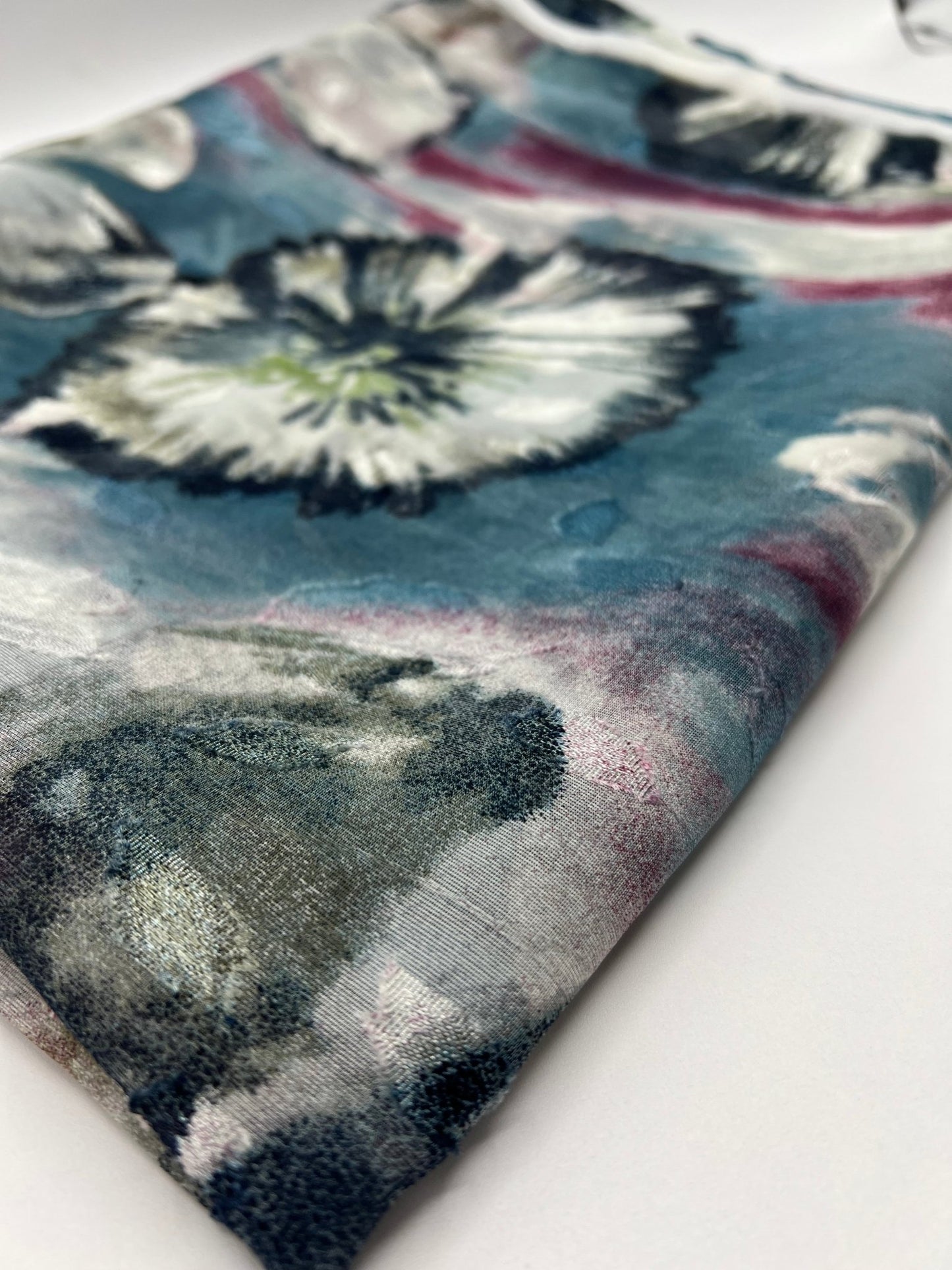 Shiny Floral Textured Printed Chiffon Dress Fabric - T9 Fabrics