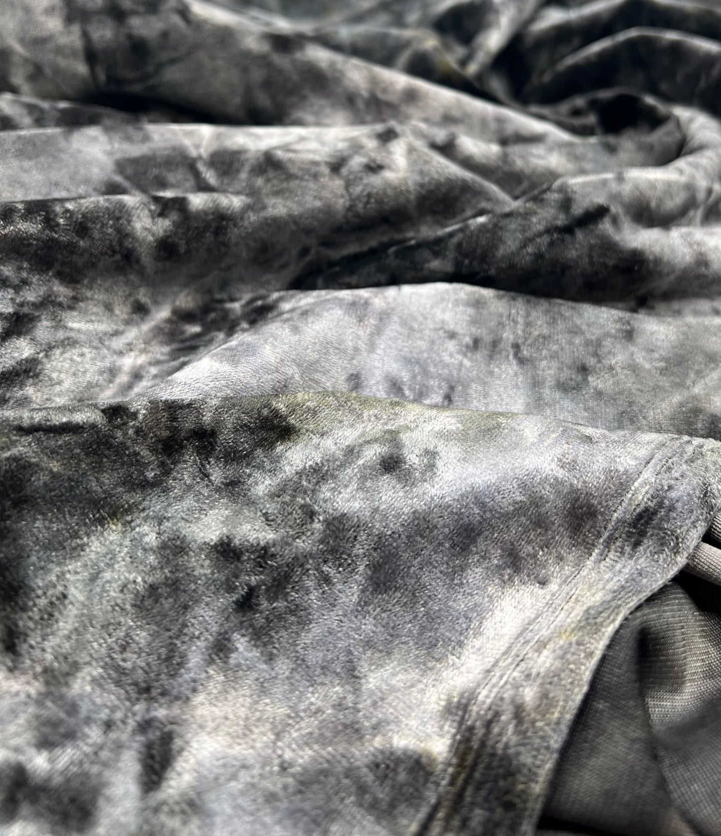 Silver Grey Crushed Velour Spandex Stretch Fabric - T9 Fabrics