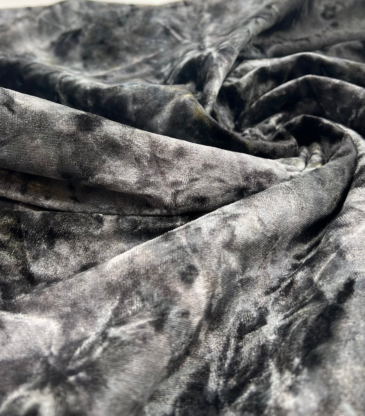 Silver Grey Crushed Velour Spandex Stretch Fabric - T9 Fabrics