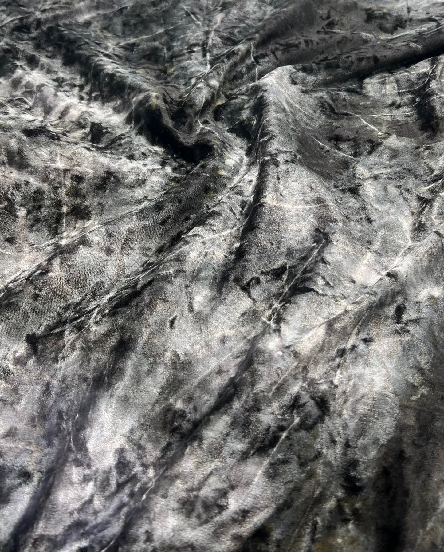 Silver Grey Crushed Velour Spandex Stretch Fabric - T9 Fabrics