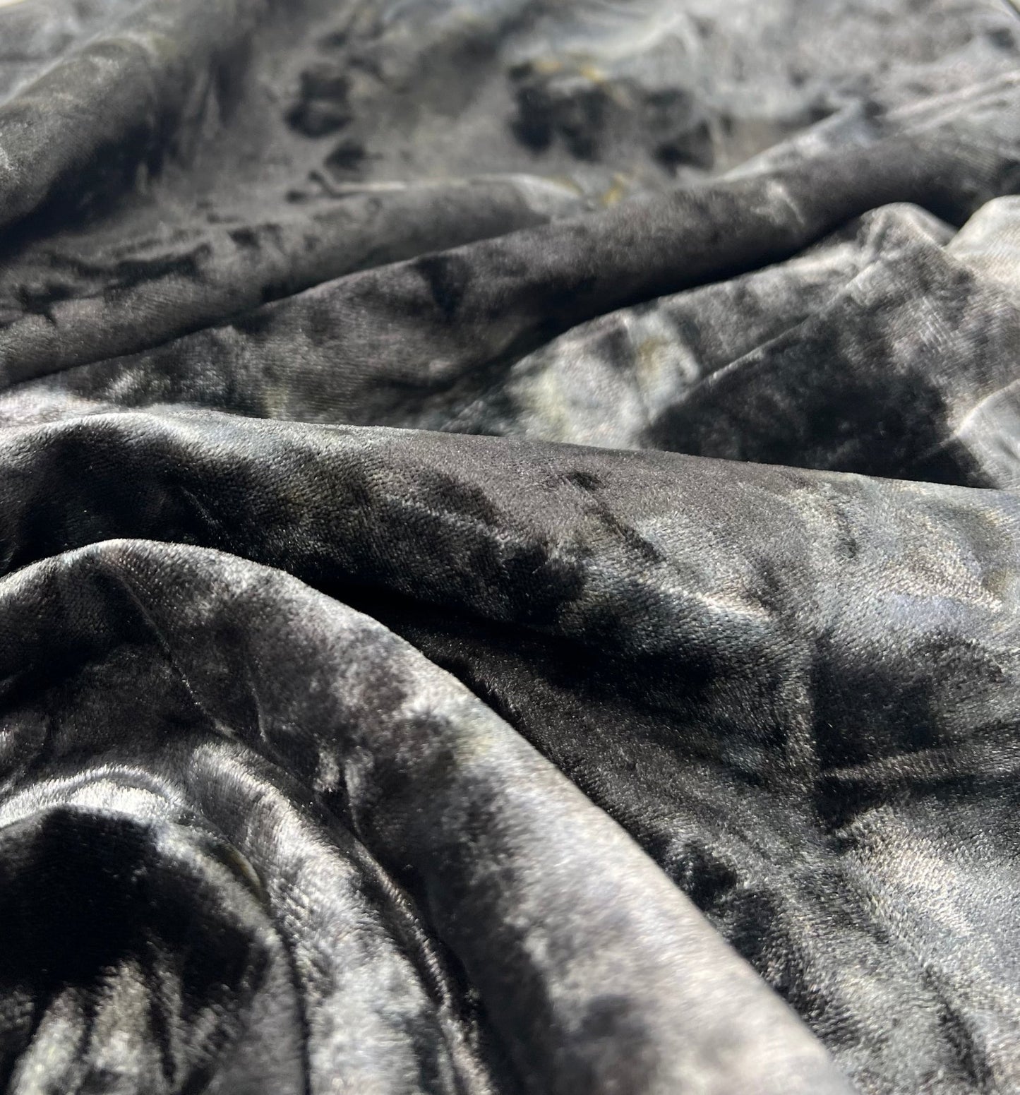 Silver Grey Crushed Velour Spandex Stretch Fabric - T9 Fabrics