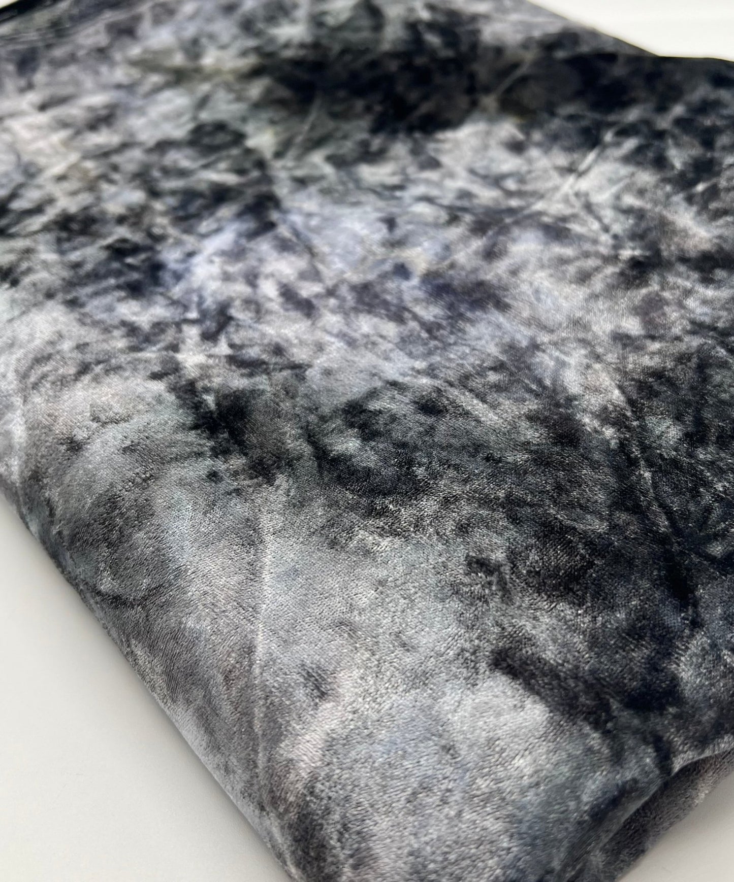Silver Grey Crushed Velour Spandex Stretch Fabric - T9 Fabrics
