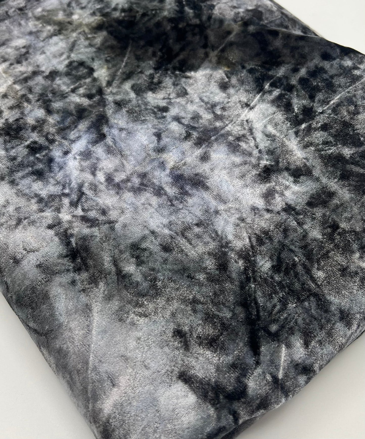 Silver Grey Crushed Velour Spandex Stretch Fabric - T9 Fabrics