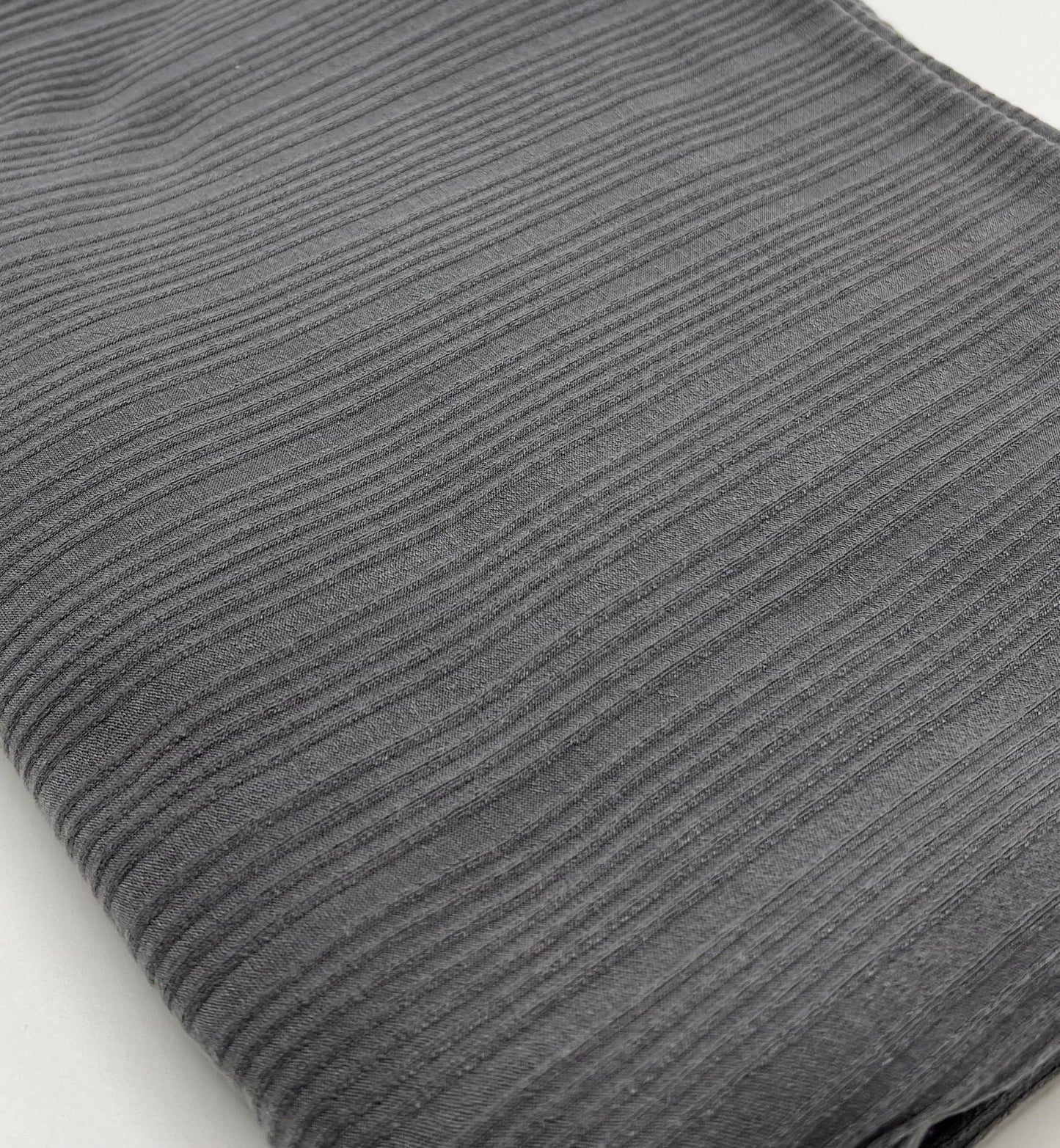 Slate Grey Textured Stripe Rib Stretch Fabric - T9 Fabrics