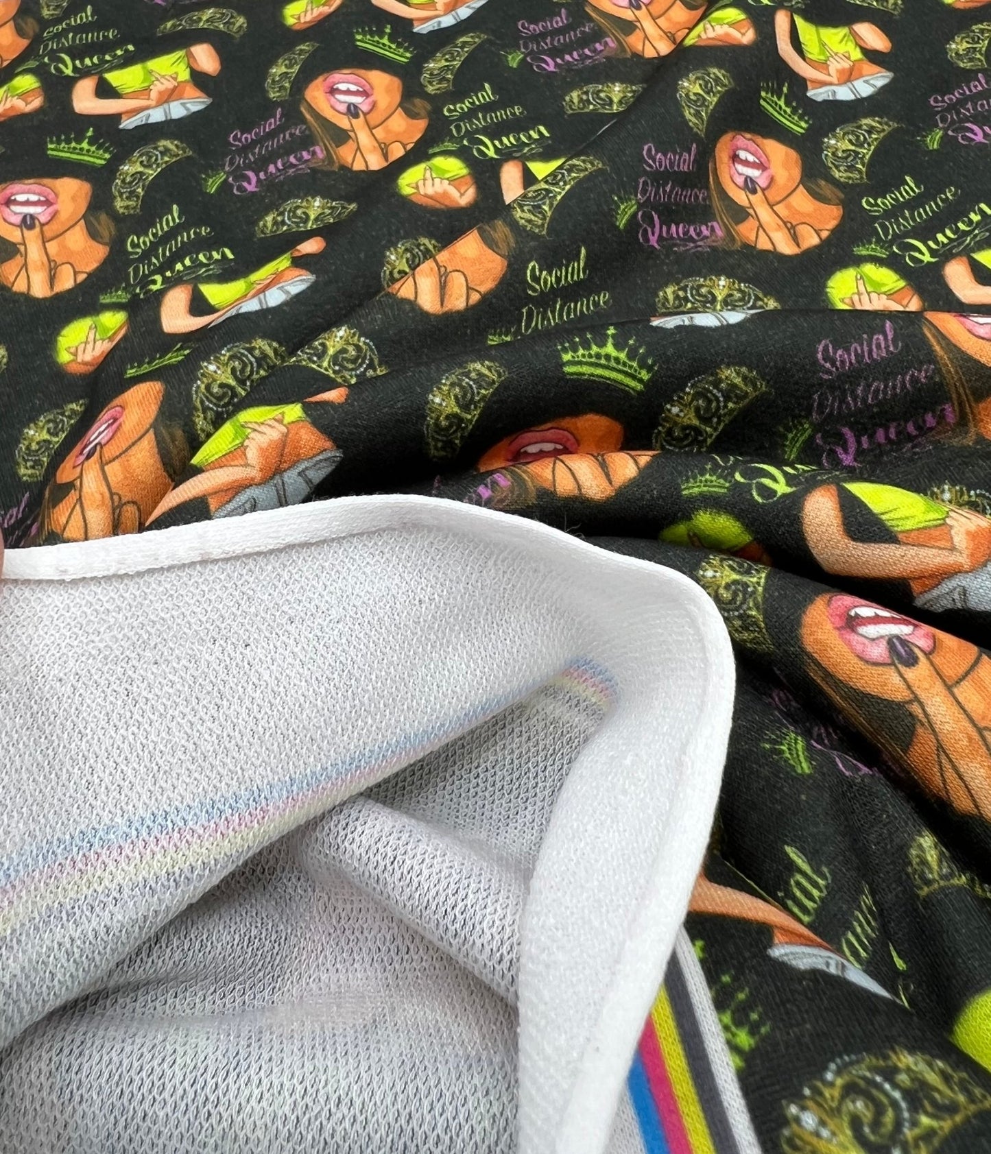 Social Distance Queen French Terry Loopback Fabric - T9 Fabrics