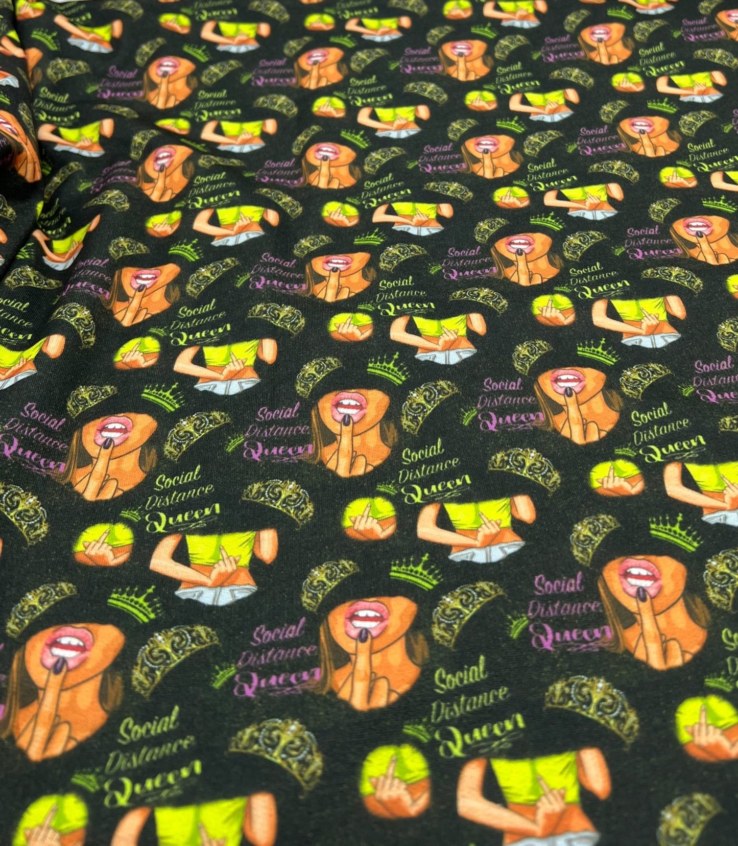 Social Distance Queen French Terry Loopback Fabric - T9 Fabrics