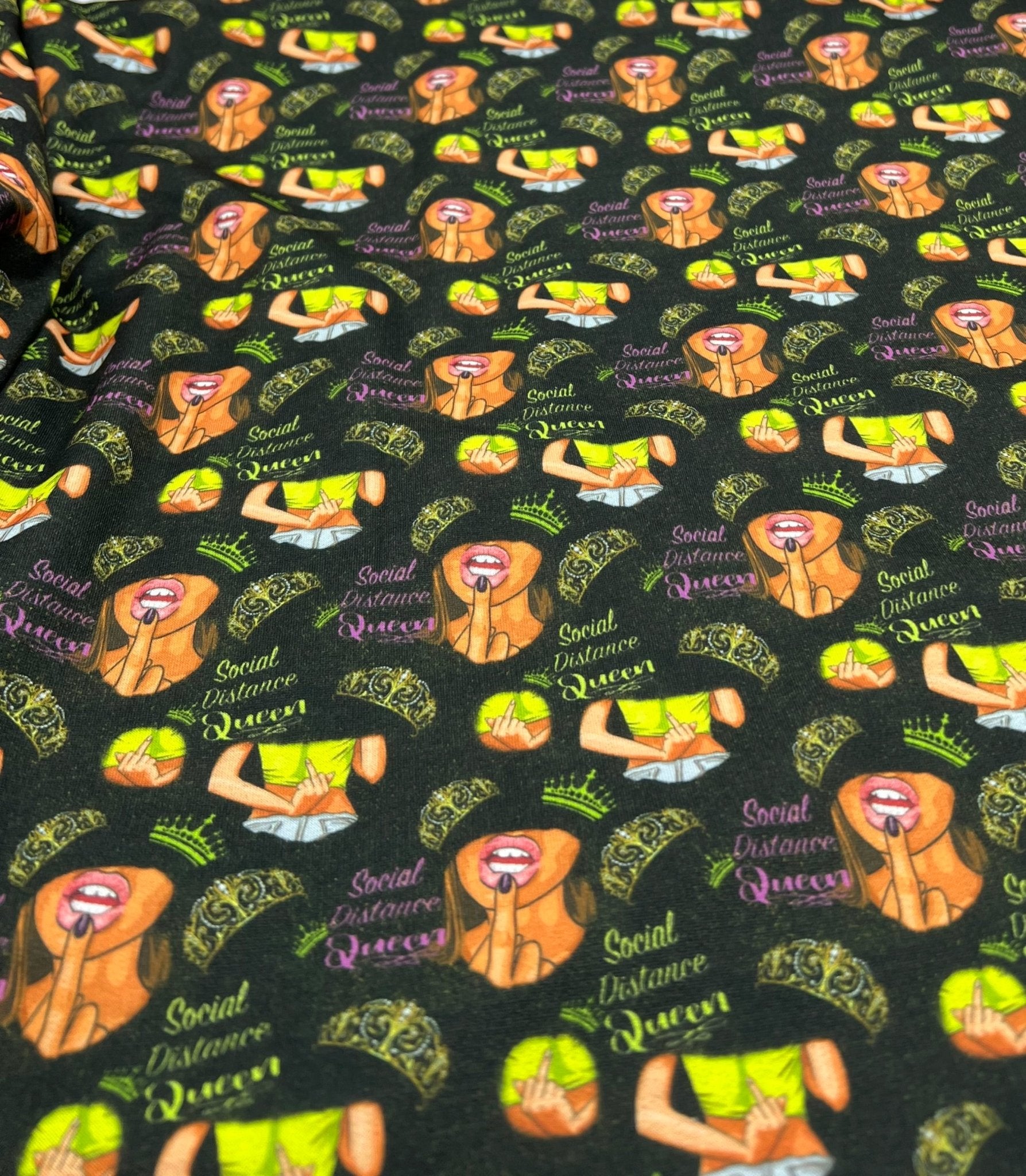 Social Distance Queen French Terry Loopback Fabric - T9 Fabrics