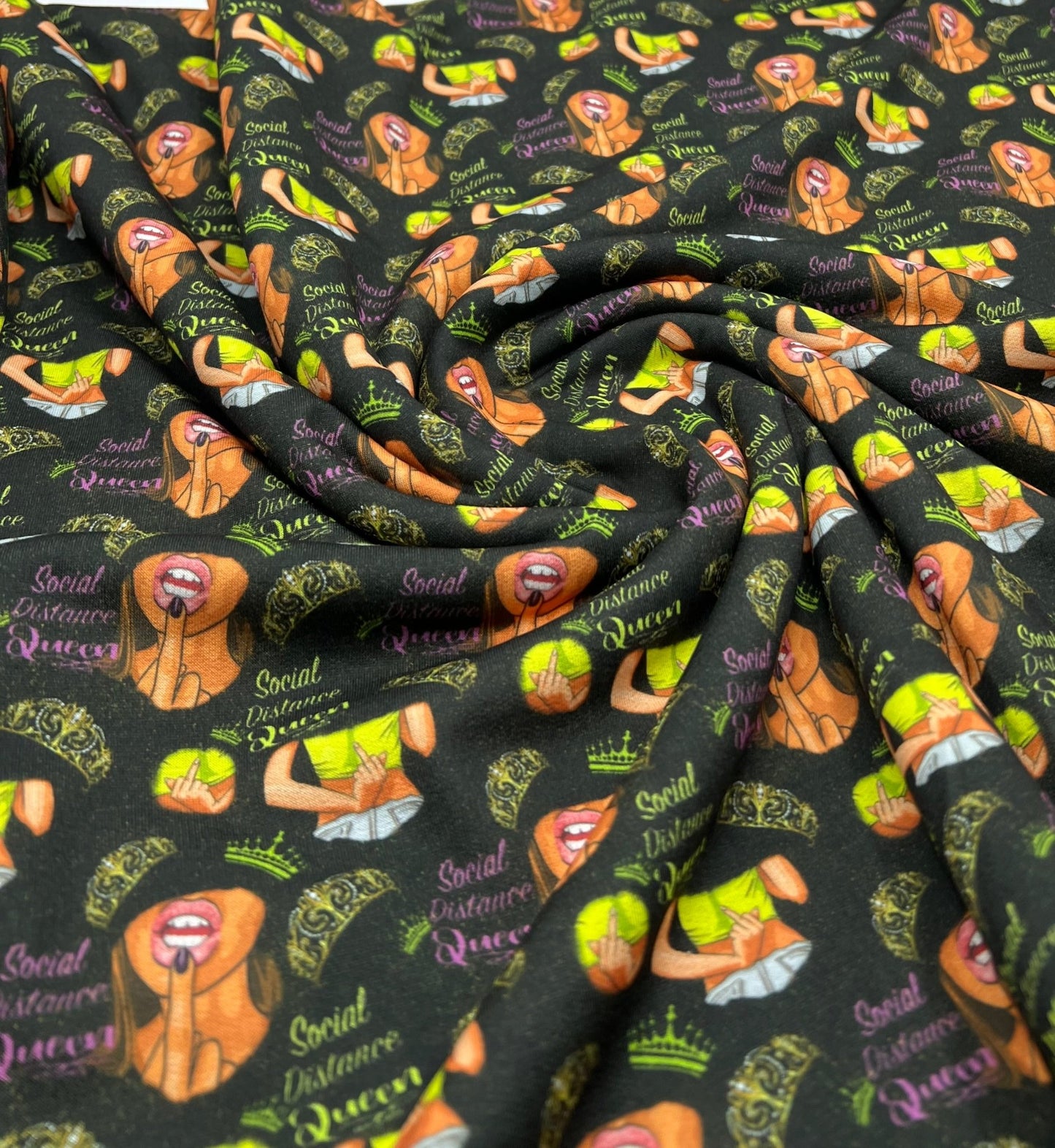 Social Distance Queen French Terry Loopback Fabric - T9 Fabrics