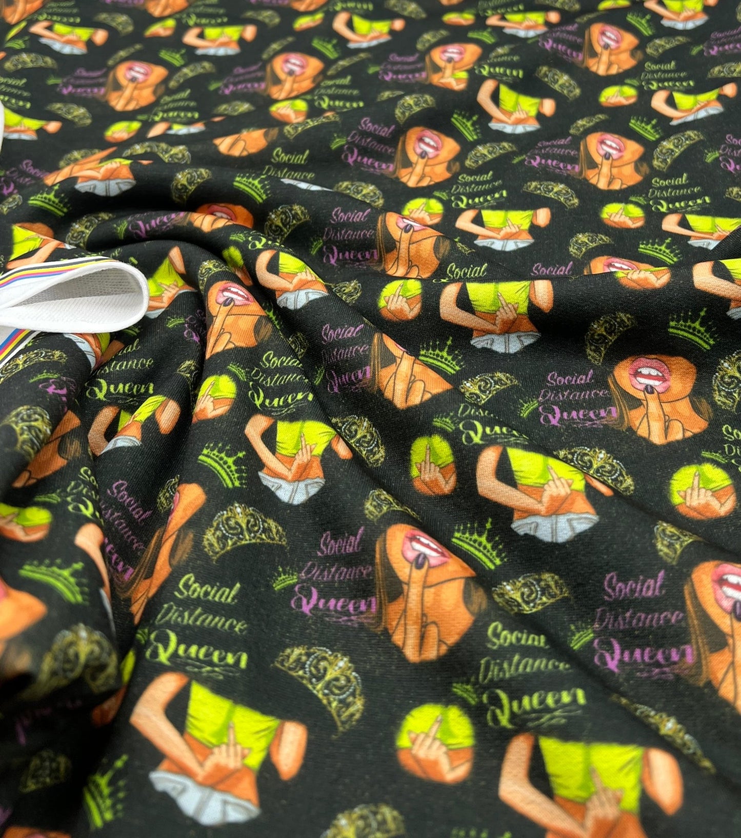 Social Distance Queen French Terry Loopback Fabric - T9 Fabrics