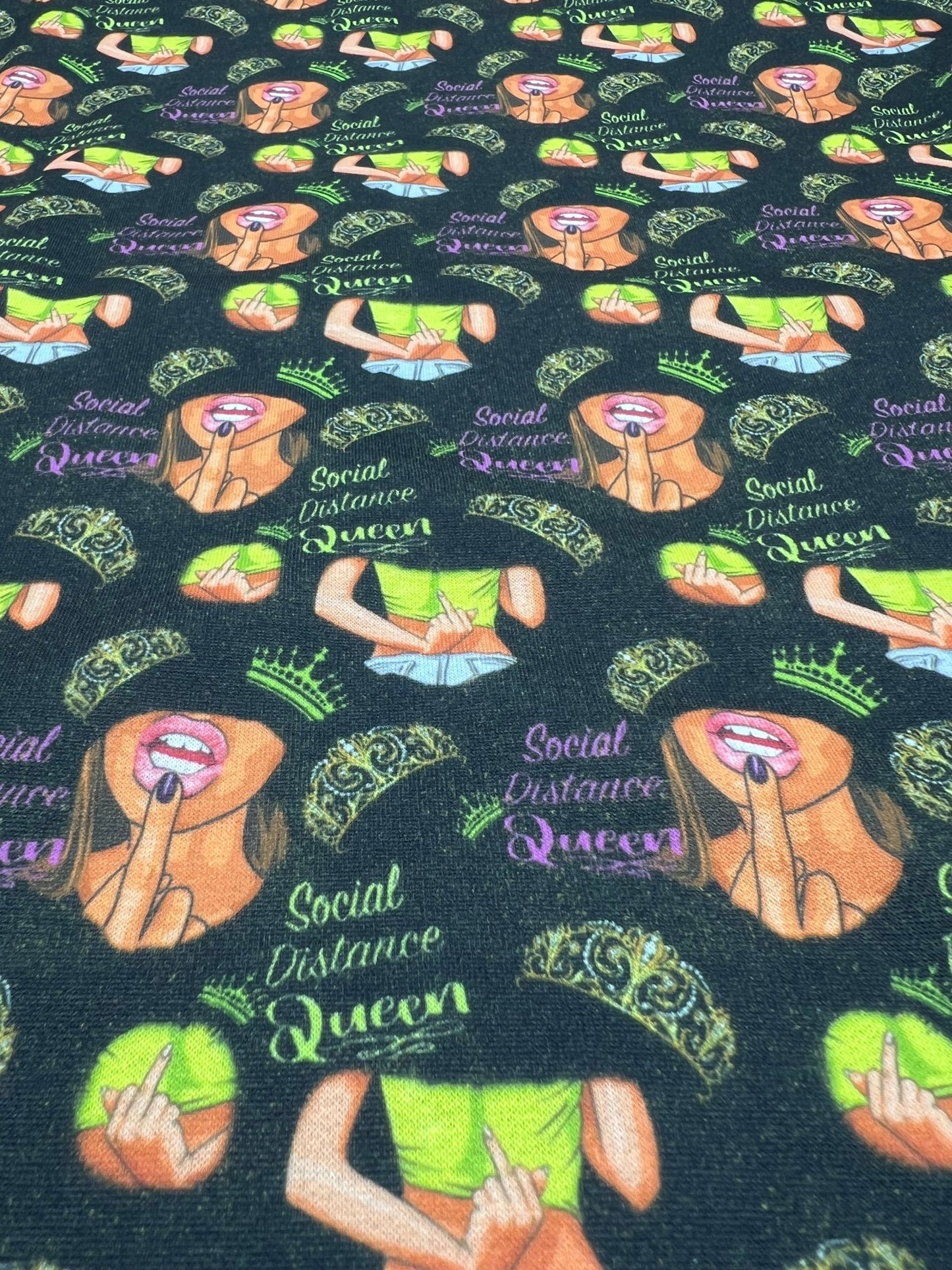 Social Distance Queen French Terry Loopback Fabric - T9 Fabrics