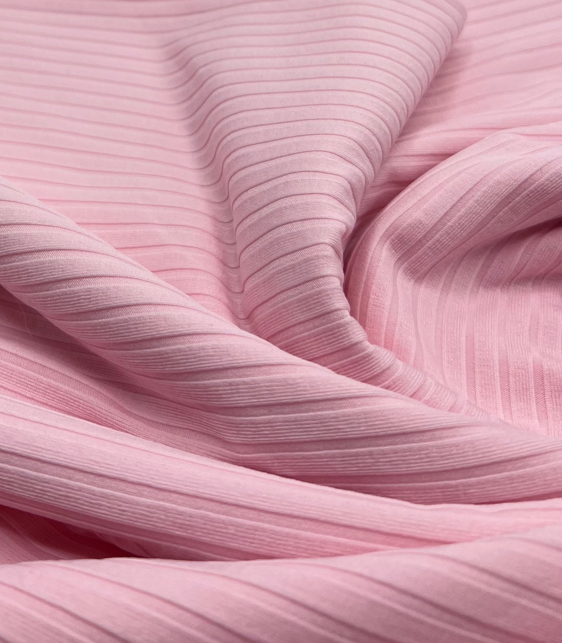 Soft Baby Pink 8x4 Wide Rib Stretch Fabric - T9 Fabrics
