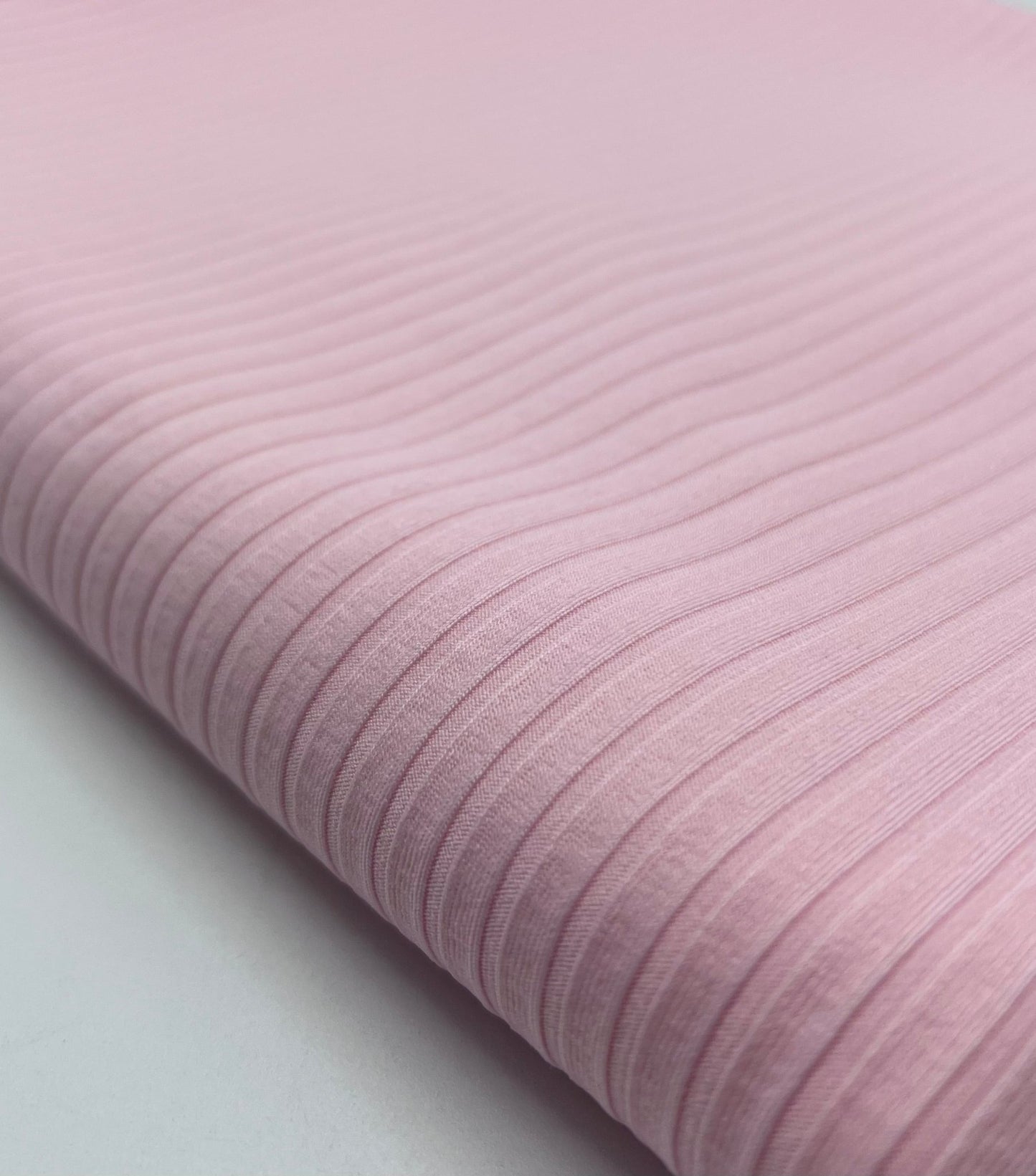 Soft Baby Pink 8x4 Wide Rib Stretch Fabric - T9 Fabrics