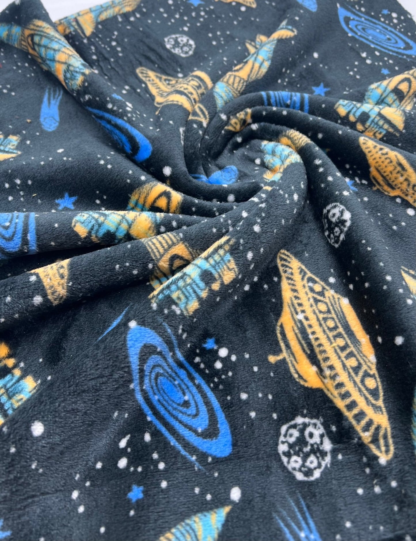 Space Age Cuddle Fleece Fabric Blanket Loungewear - T9 Fabrics