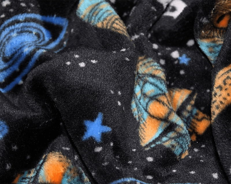 Space Age Cuddle Fleece Fabric Blanket Loungewear - T9 Fabrics