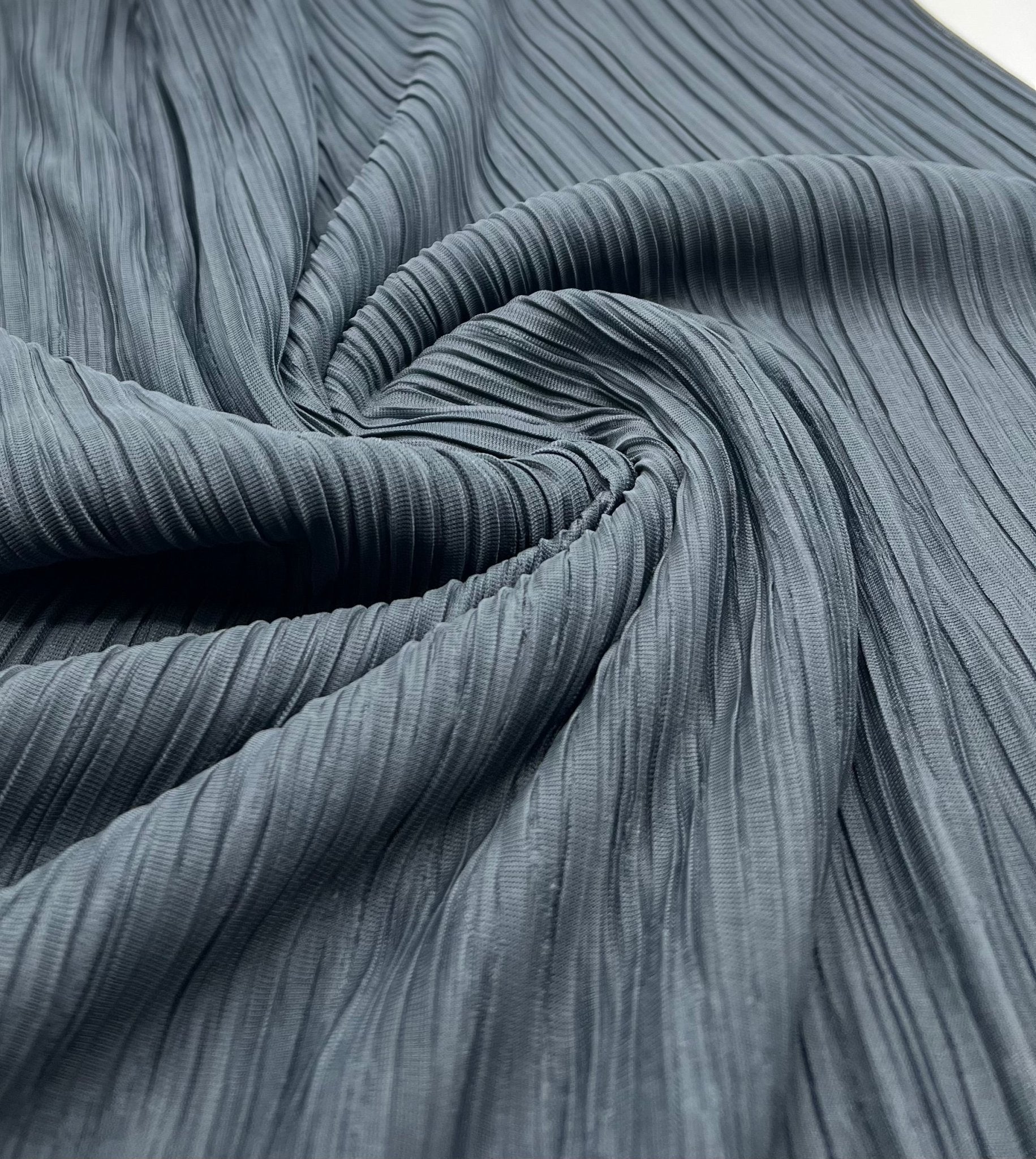 Steel Pleated Plisse Stretch Fabric - T9 Fabrics