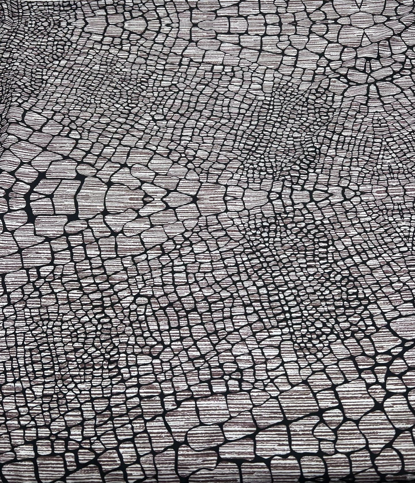 Stone Black Animal Mix Print Soft Touch 4 Way Stretch Fabric - T9 Fabrics