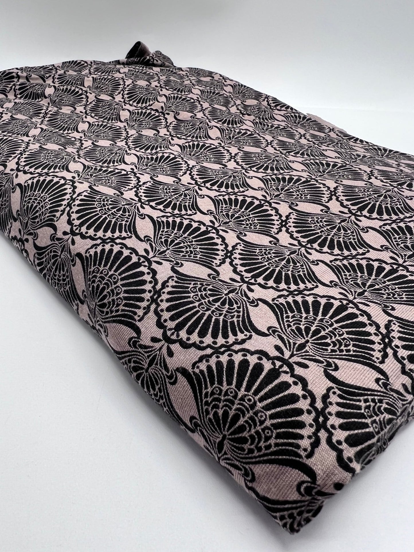 Stone Black Printed Viscose Elastane 4 Way Stretch Fabric - T9 Fabrics