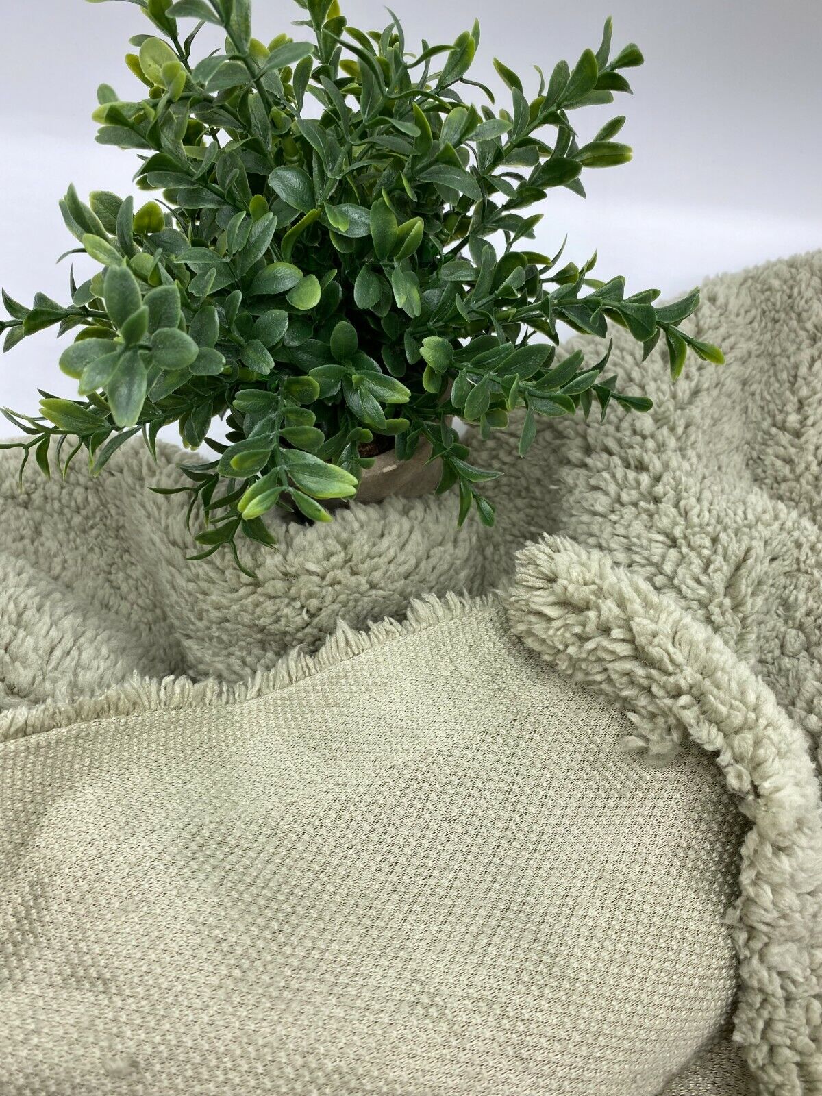 Stone Sherpa Fleece Fluffy Borg Faux Fur Fabric - T9 Fabrics