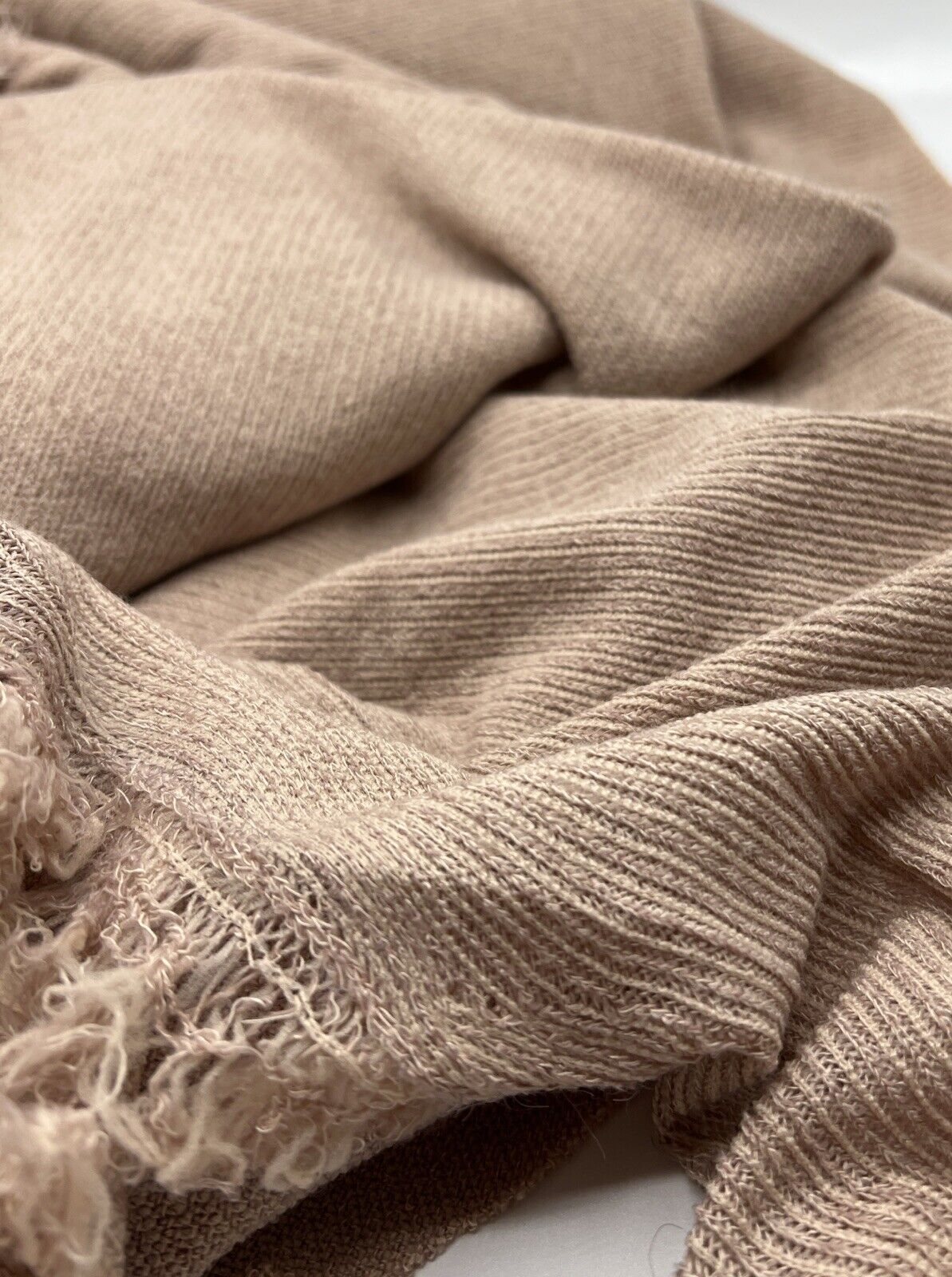 Stone Soft Brushed Cosy Fine Rib Stretch Fabric - T9 Fabrics