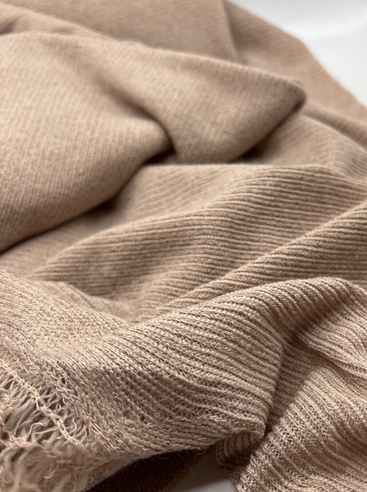 Stone Soft Brushed Cosy Fine Rib Stretch Fabric - T9 Fabrics