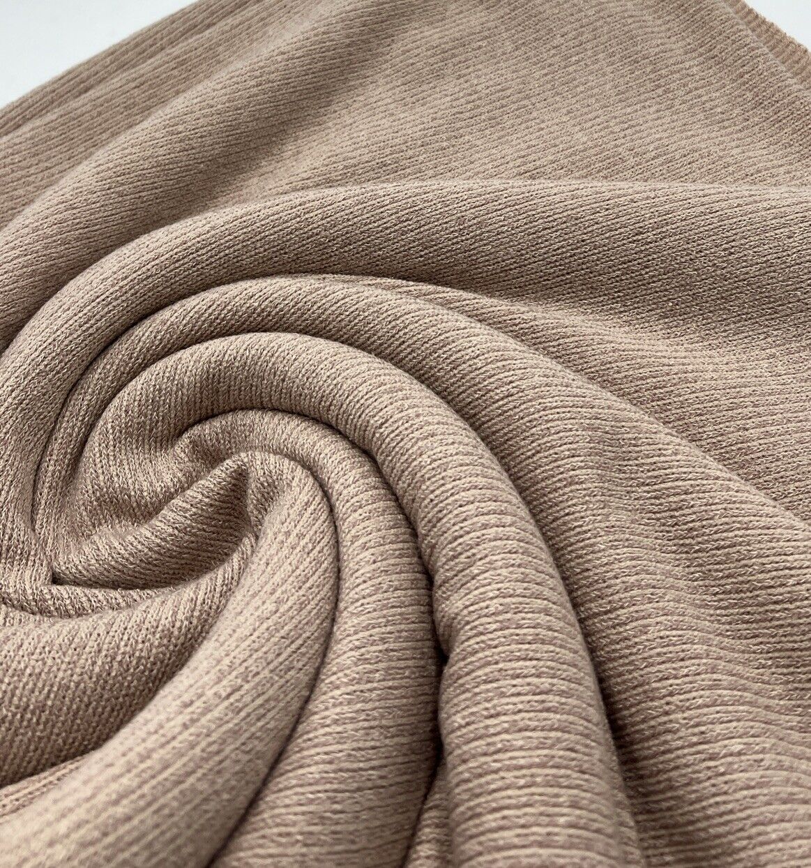 Stone Soft Brushed Cosy Fine Rib Stretch Fabric - T9 Fabrics