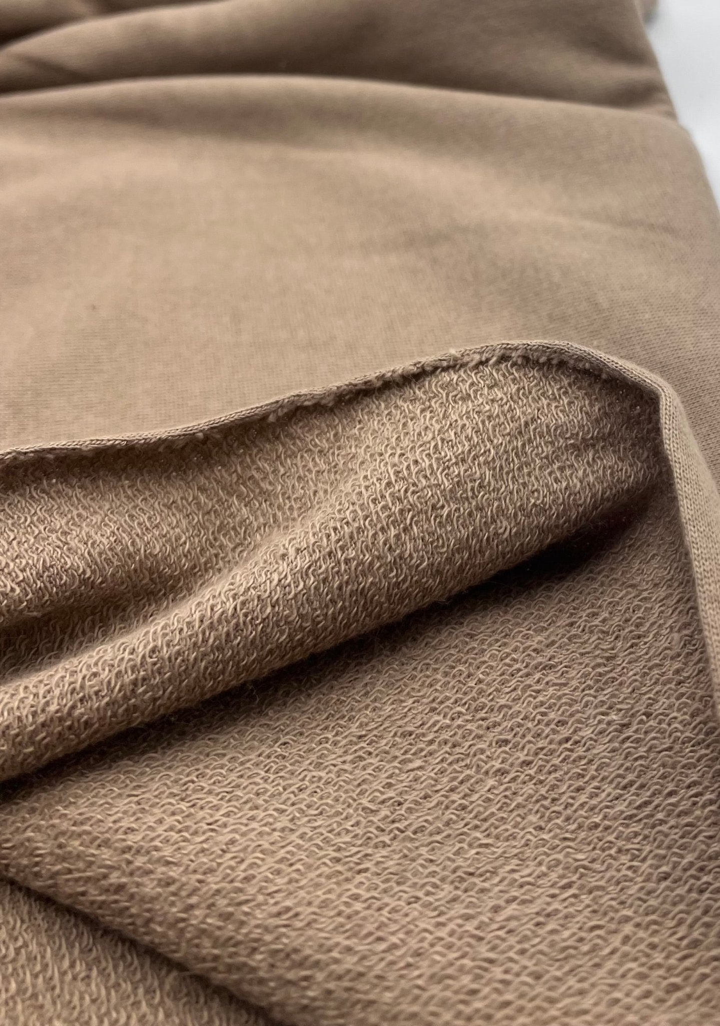 Stone Thick French Terry Loopback Cotton Jersey 290 GSM 95/5 Lycra 2 Way Stretch - T9 Fabrics