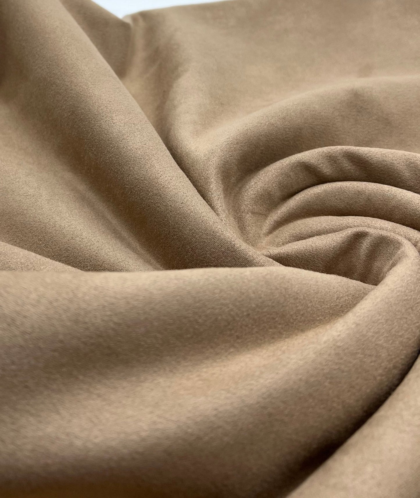 Tan Scuba Suede Jersey Fabric 4 Way Stretch - T9 Fabrics
