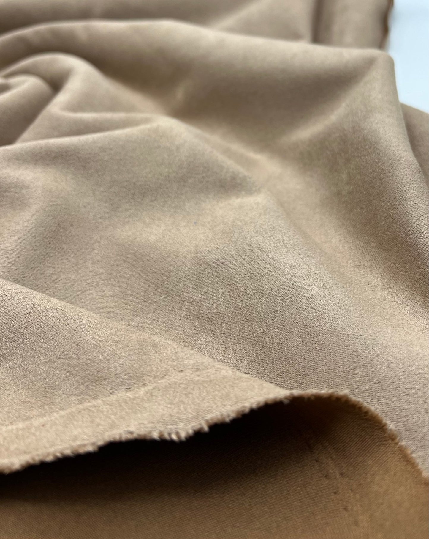 Tan Scuba Suede Jersey Fabric 4 Way Stretch - T9 Fabrics