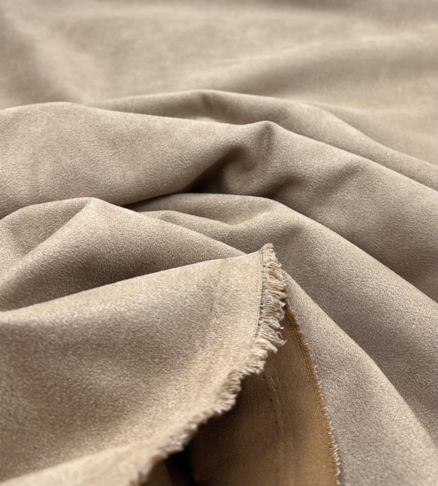Tan Scuba Suede Jersey Fabric Stretch - T9 Fabrics