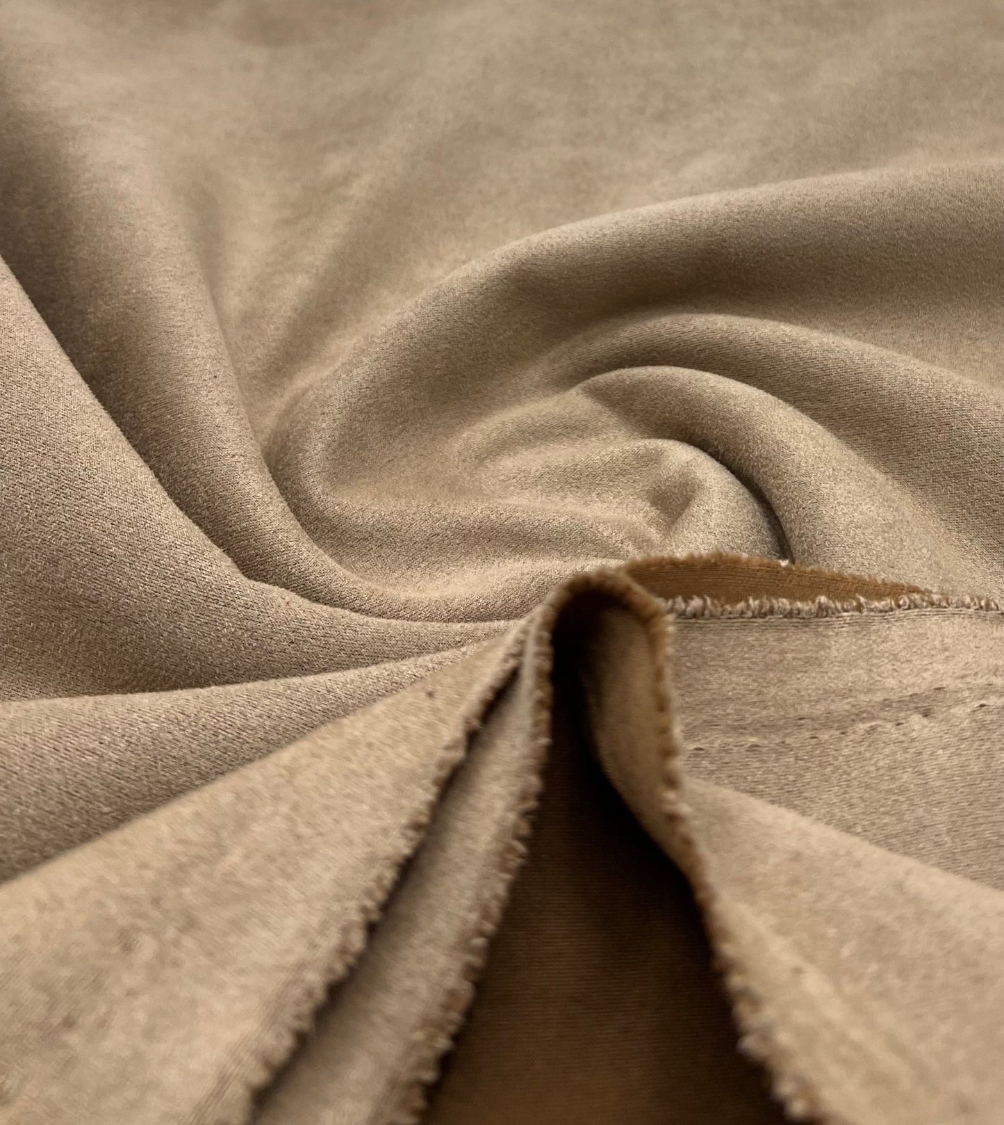 Tan Scuba Suede Jersey Fabric Stretch - T9 Fabrics