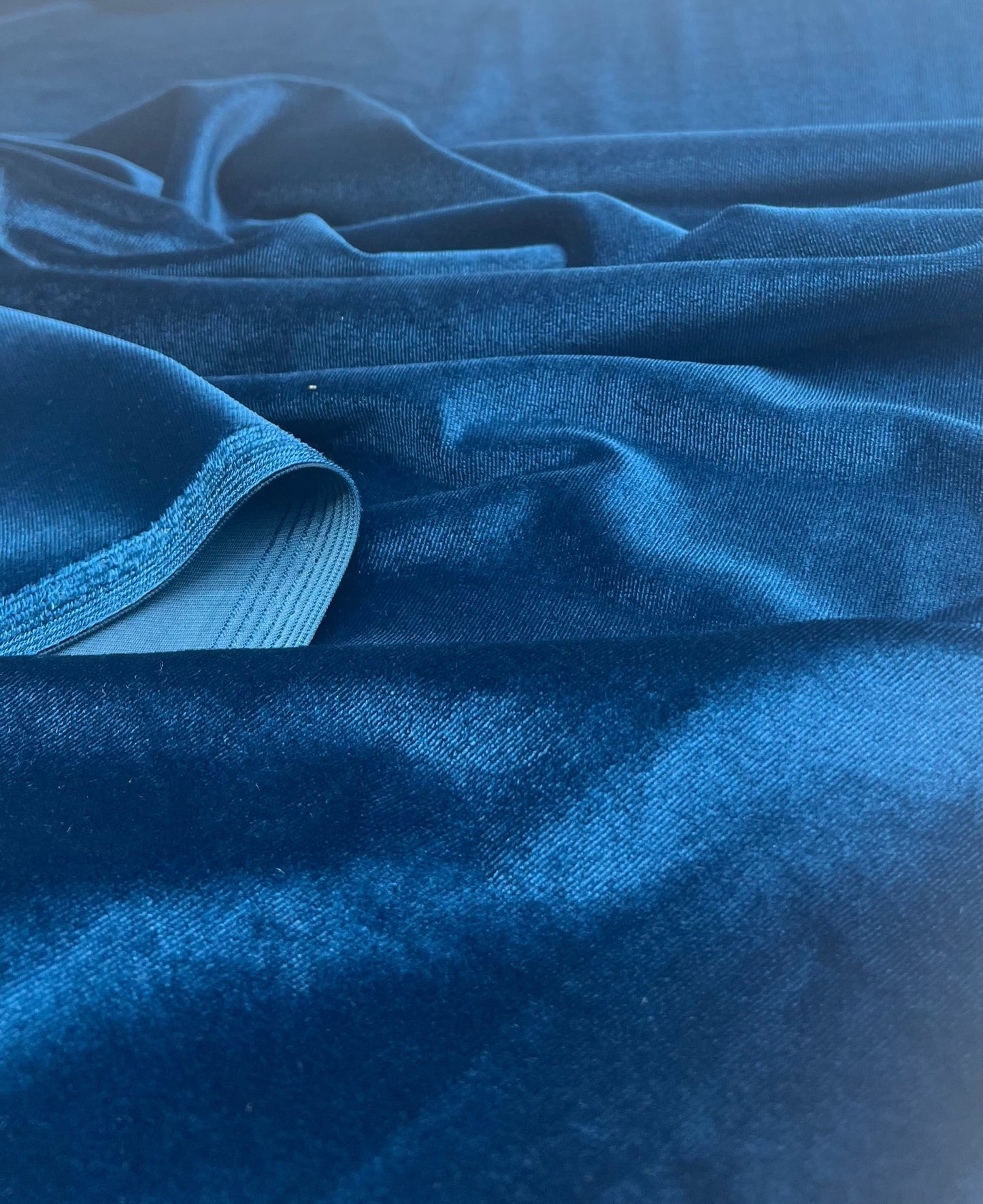 Teal Plain Velour Spandex Stretch Fabric - T9 Fabrics
