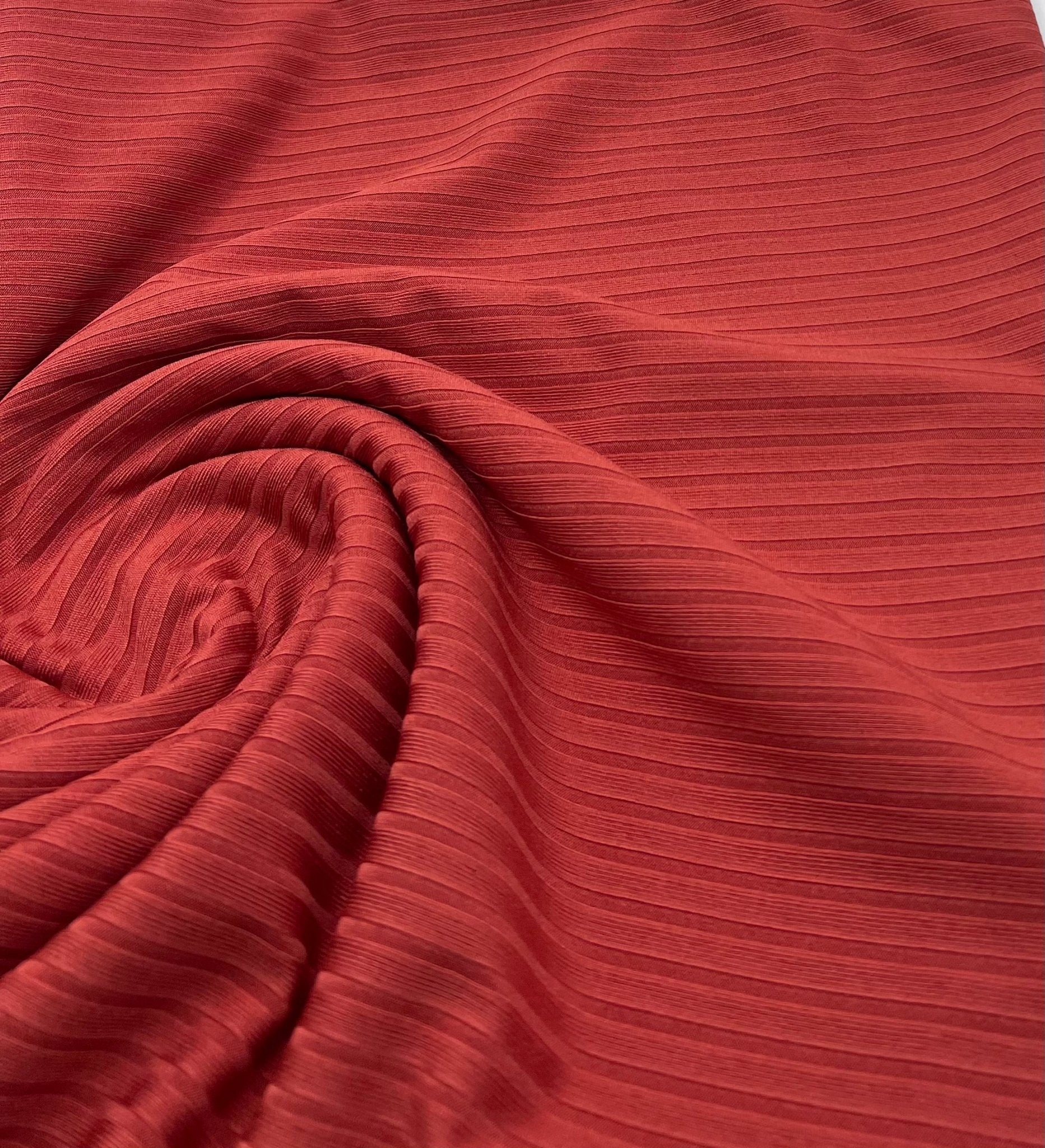 Terracotta 8x4 Wide Rib Stretch Fabric - T9 Fabrics