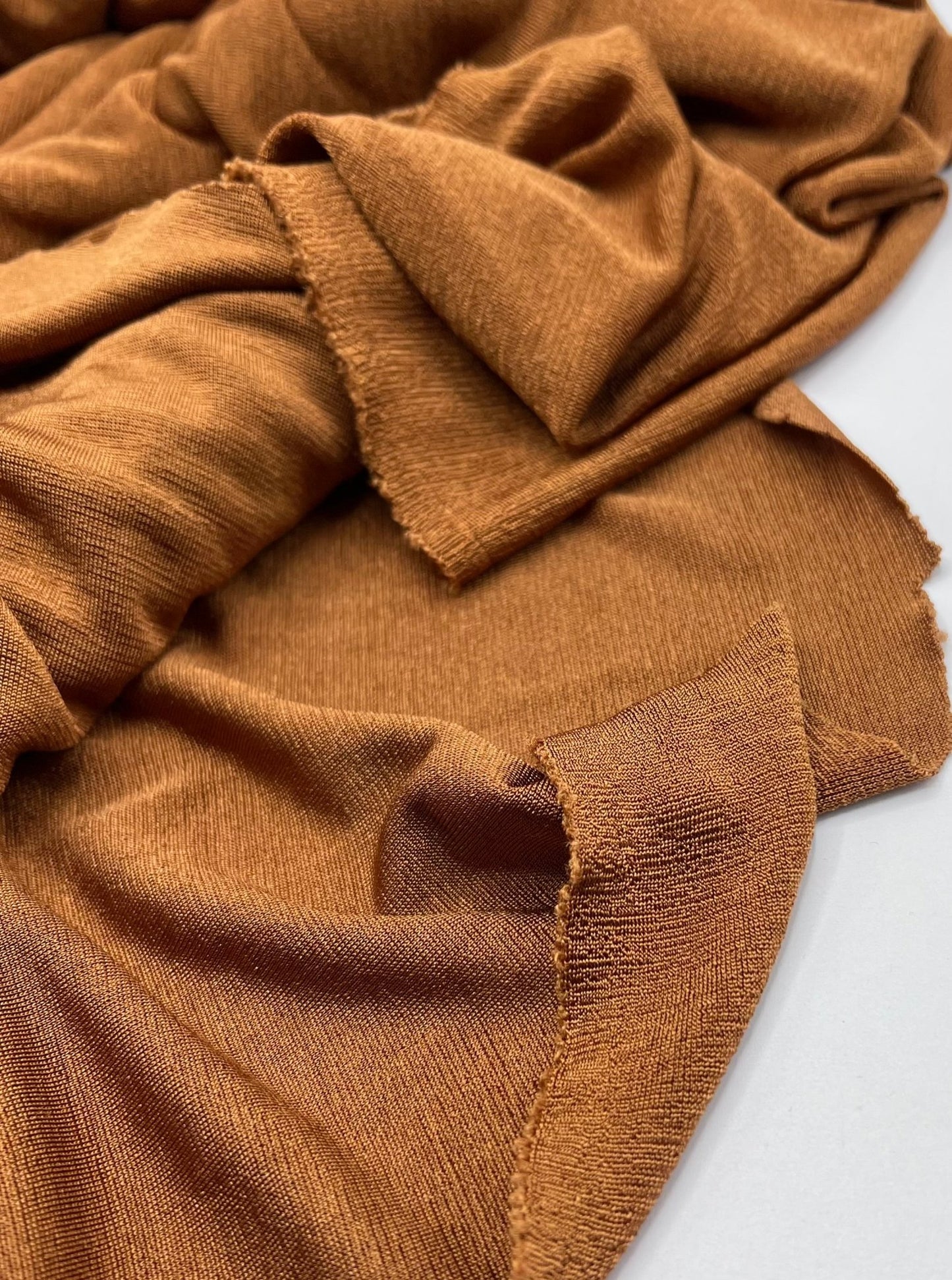 Toffee Brown Acetate Slinky 4 Way Stretch Fabric - T9 Fabrics