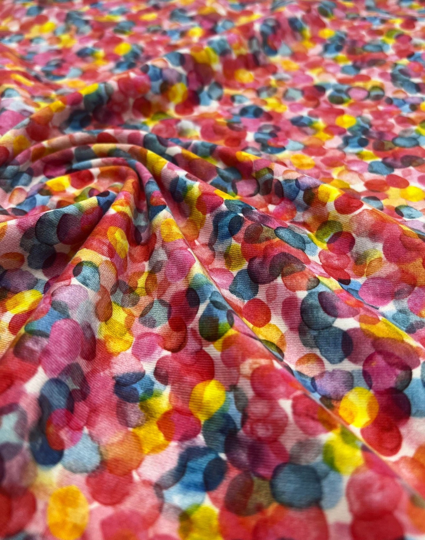 Watercolour Rainbow Cotton Stretch Jersey 200 GSM 95/5 Lycra 4 Way Stretch - T9 Fabrics
