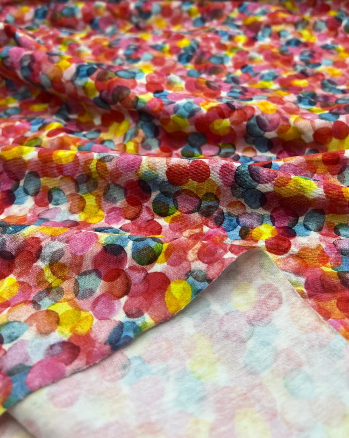 Watercolour Rainbow Cotton Stretch Jersey 200 GSM 95/5 Lycra 4 Way Stretch - T9 Fabrics
