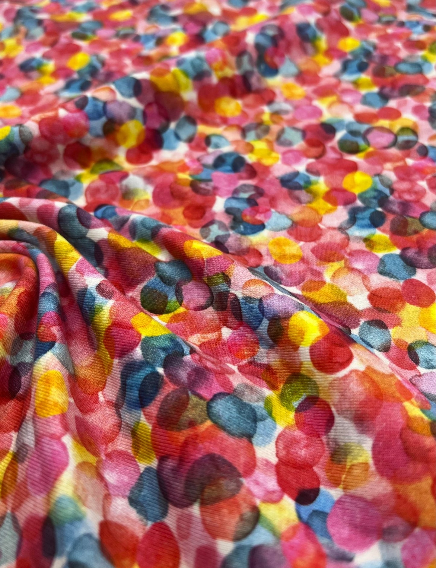 Watercolour Rainbow Cotton Stretch Jersey 200 GSM 95/5 Lycra 4 Way Stretch - T9 Fabrics