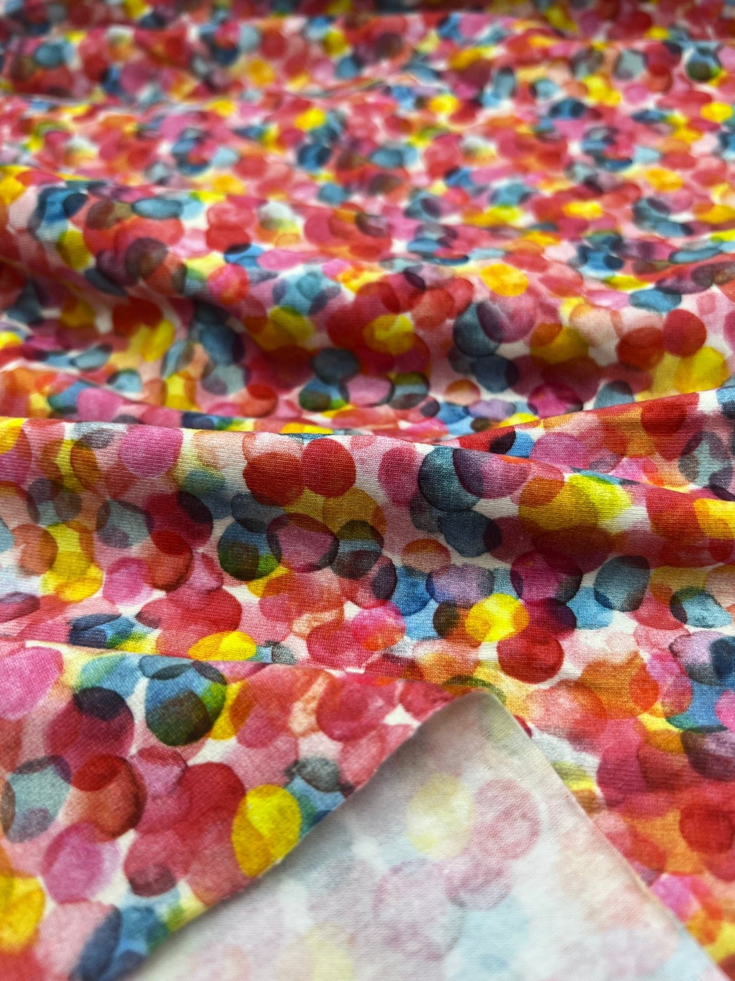 Watercolour Rainbow Cotton Stretch Jersey 200 GSM 95/5 Lycra 4 Way Stretch - T9 Fabrics