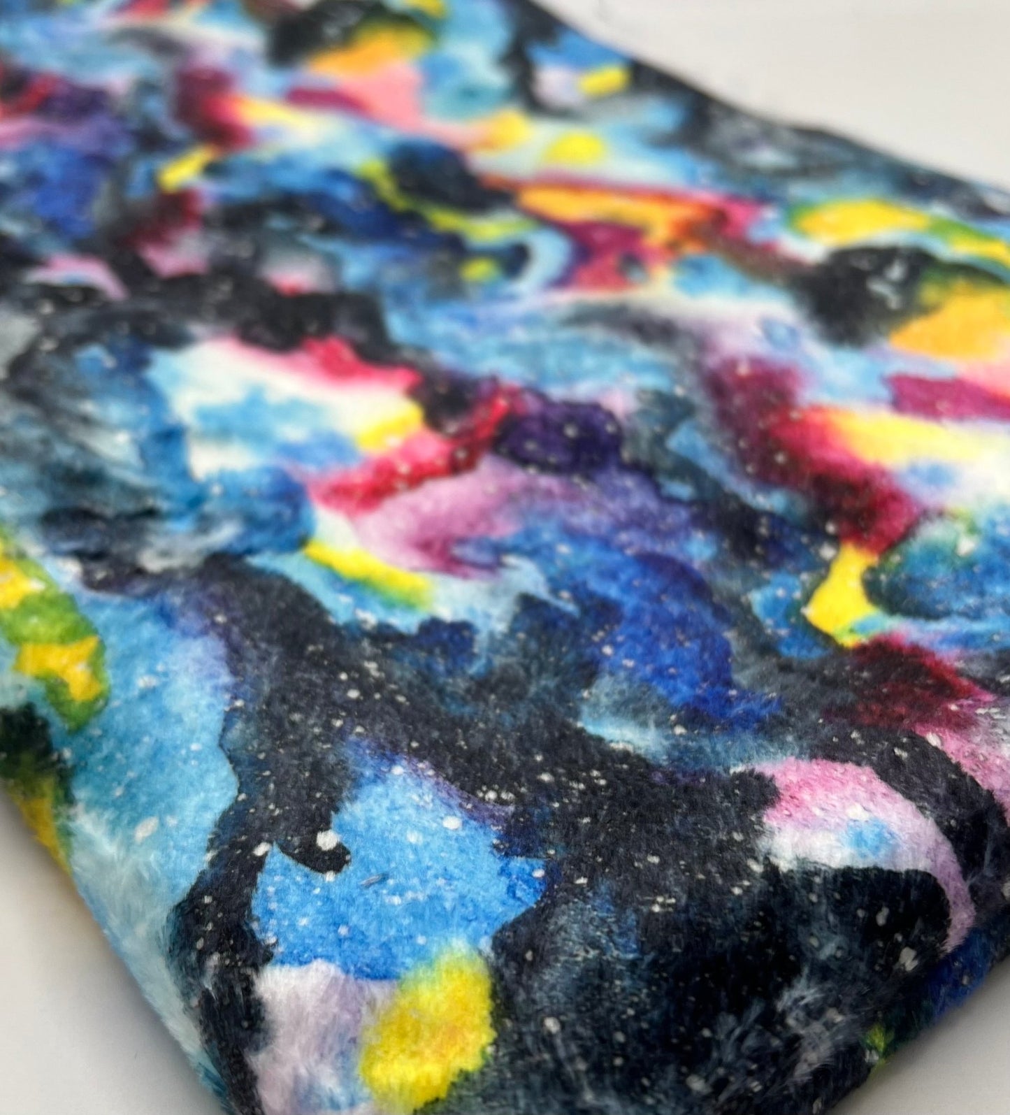 Watercolour Rainbow Galaxy Cuddle Fleece Fabric Blanket Loungewear - T9 Fabrics