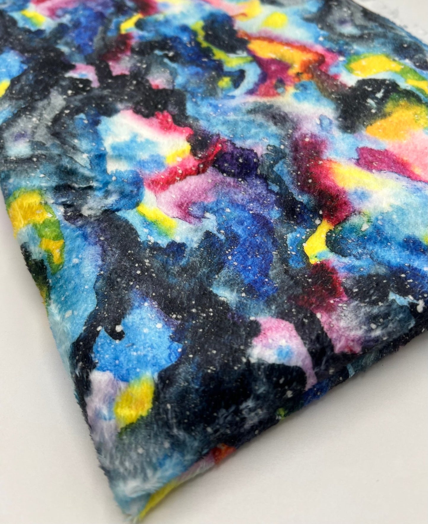 Watercolour Rainbow Galaxy Cuddle Fleece Fabric Blanket Loungewear - T9 Fabrics